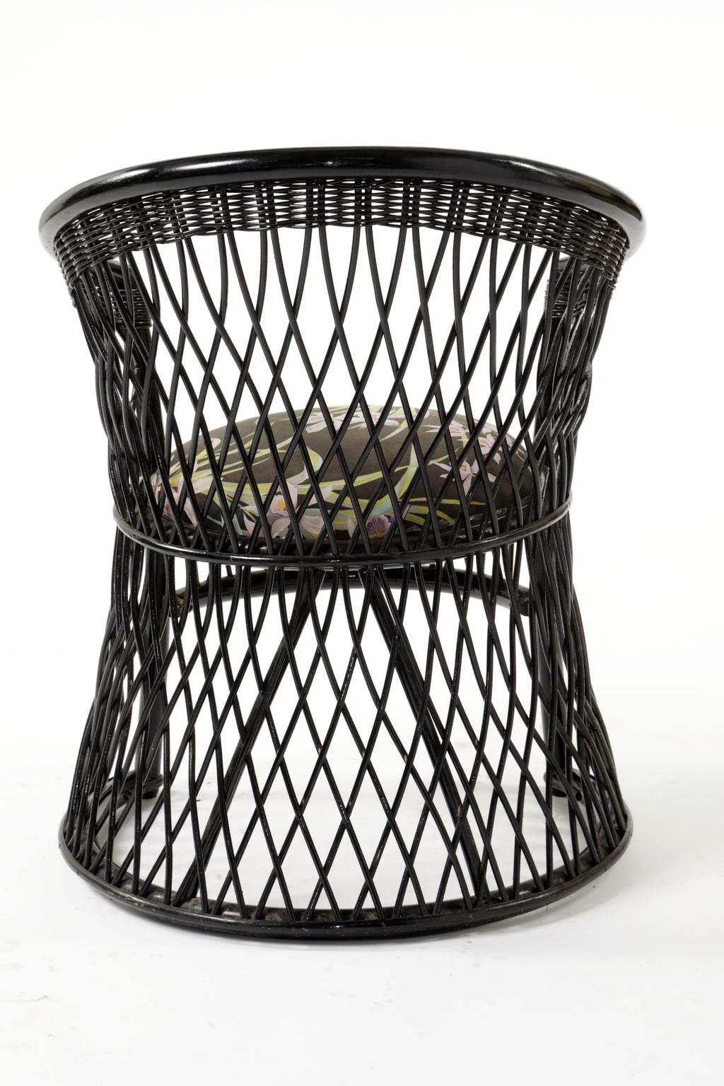 Poltrona bamboo nera anni 80