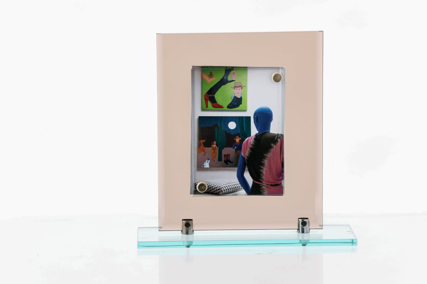 Smoked glass photo frame from the 70s