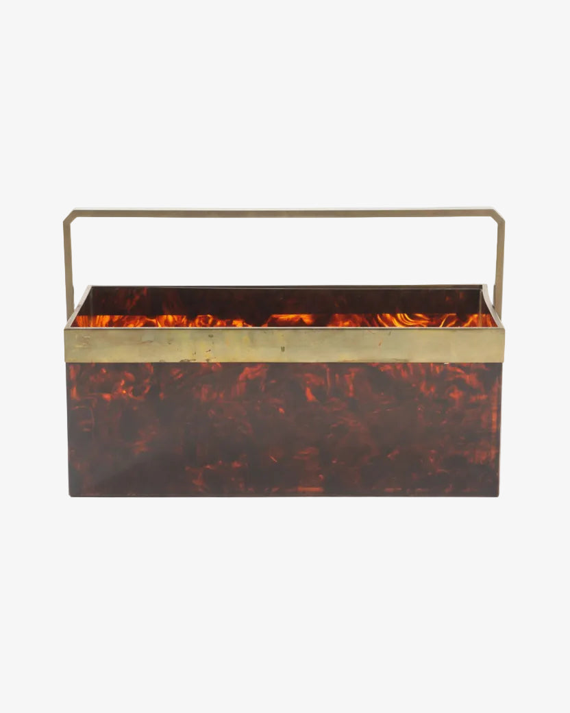70's tortoise effect plexiglass magazine rack