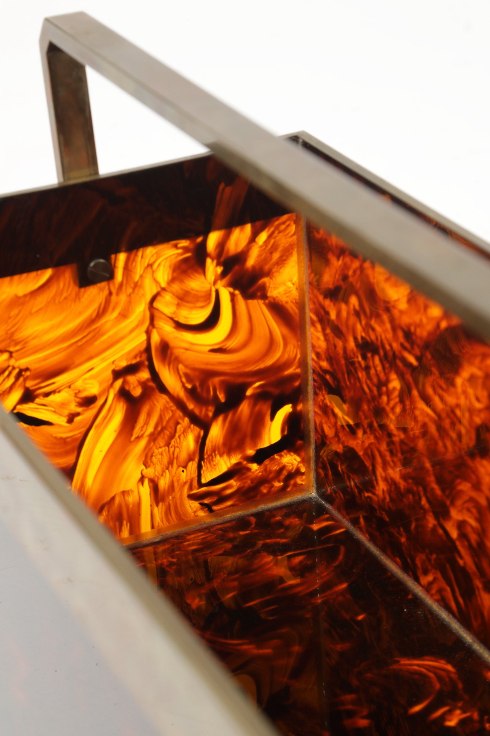 70's tortoise effect plexiglass magazine rack