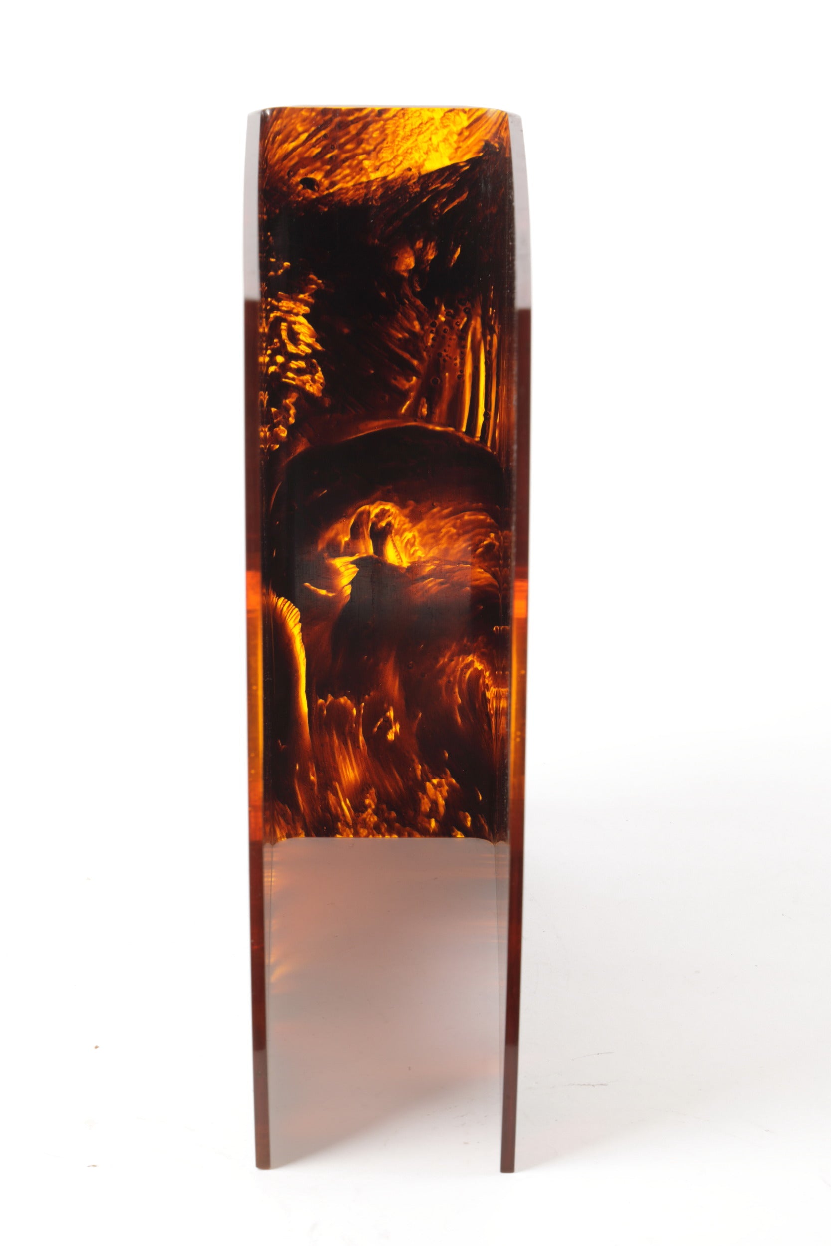 1970s tortoiseshell effect lucite magazine rack