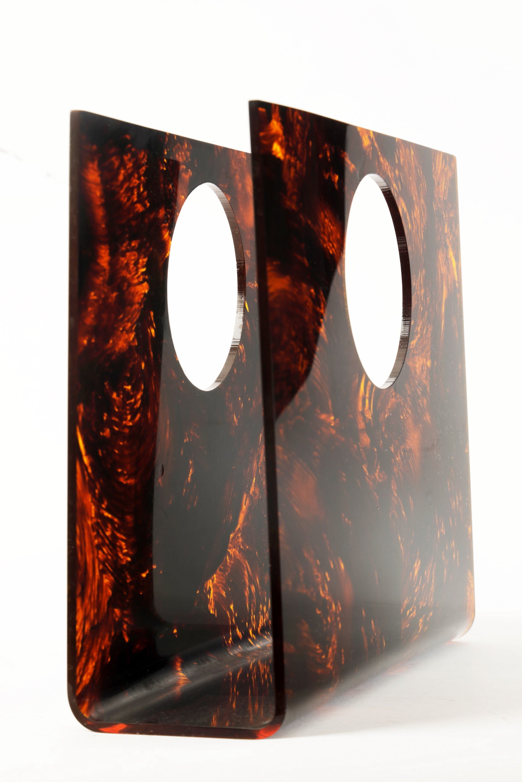 1970s tortoiseshell effect lucite magazine rack
