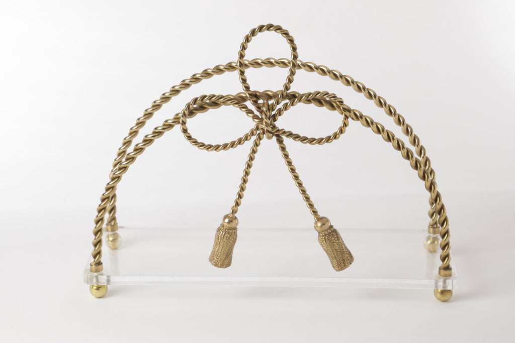 Brass and plexiglass magazine rack from the 70s