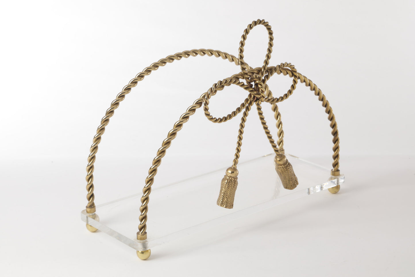Porta riviste ottone e plexiglass anni 70