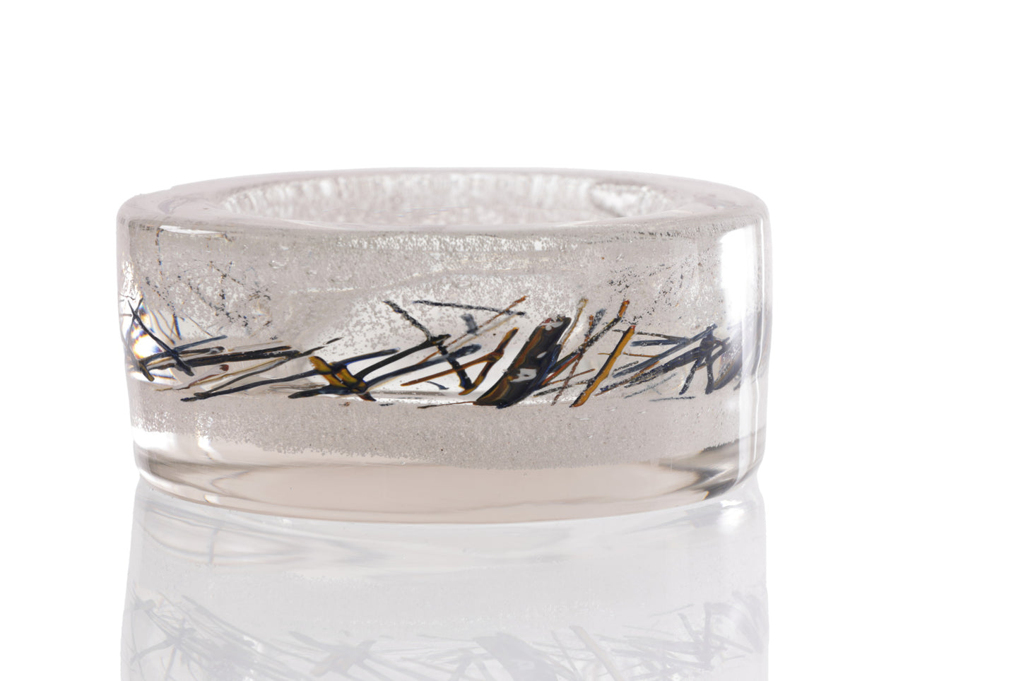 1970s ashtray in Murano glass with multicolored inclusions