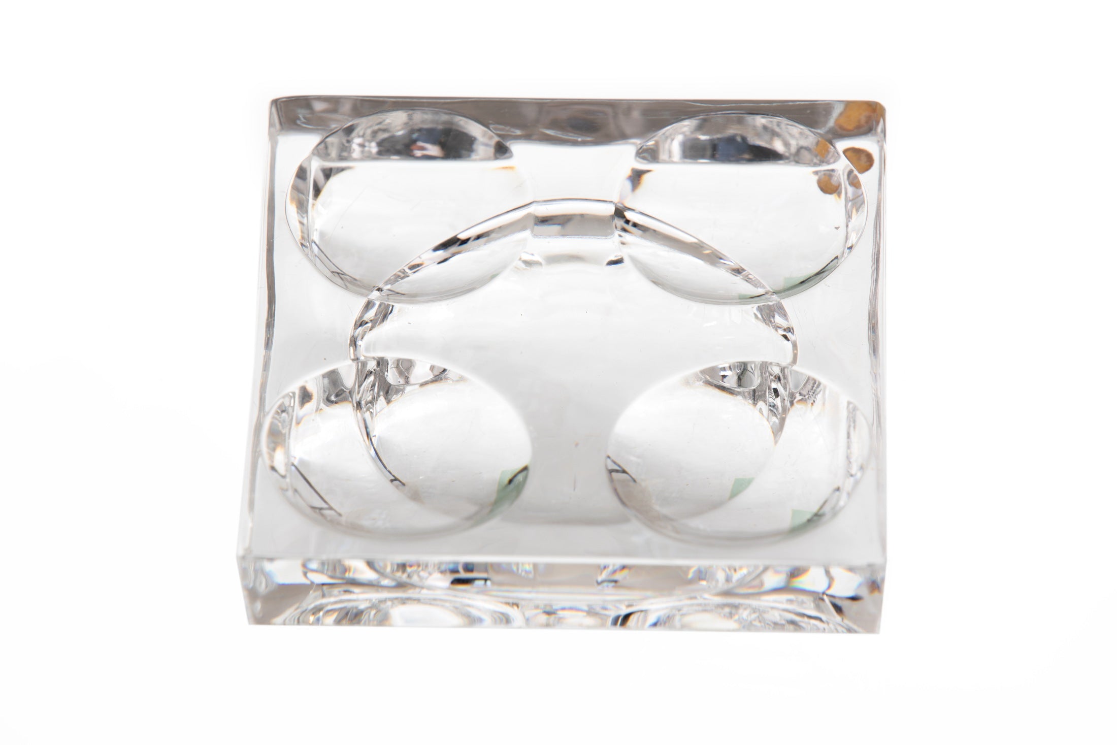 Square crystal ashtray from the 70s