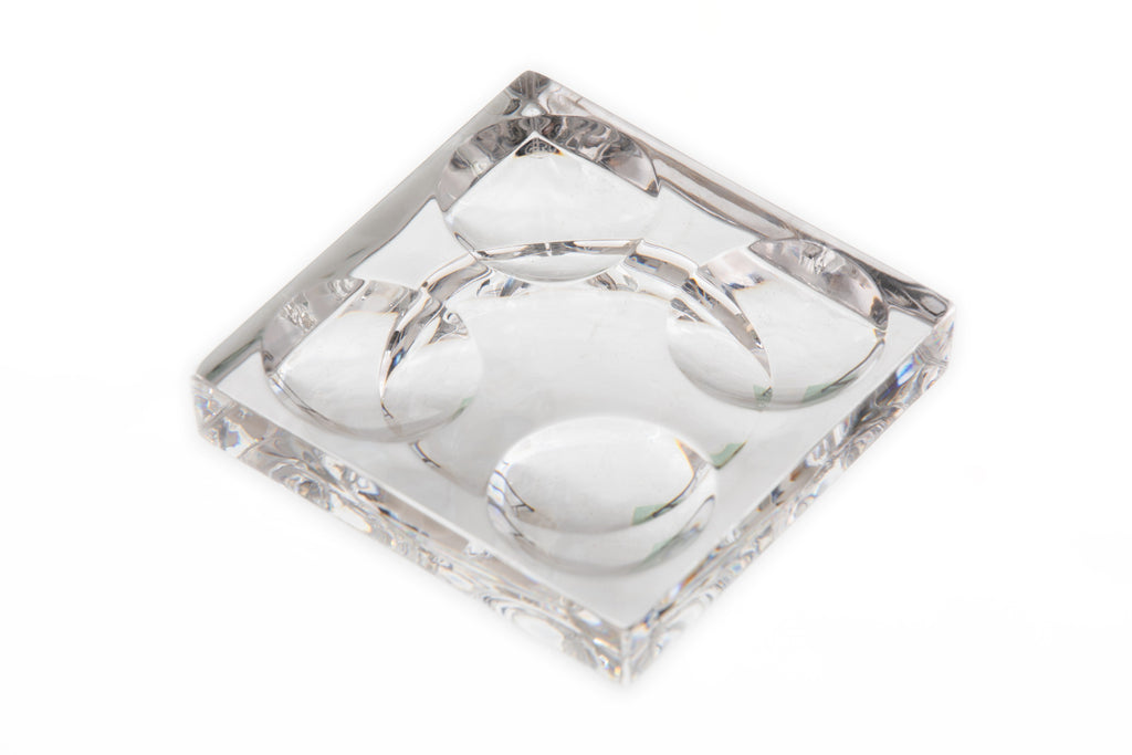 Square crystal ashtray from the 70s