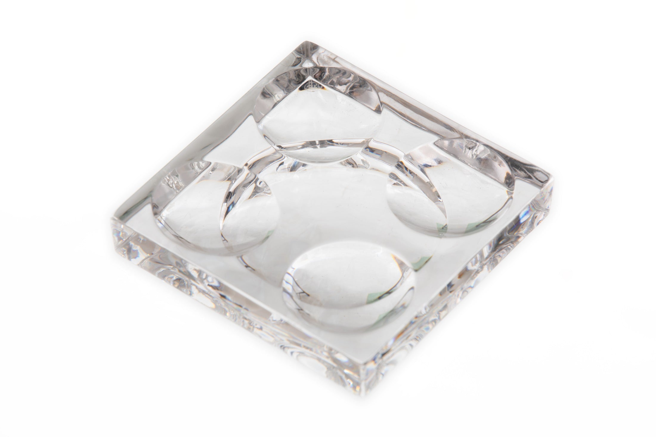 Square crystal ashtray from the 70s