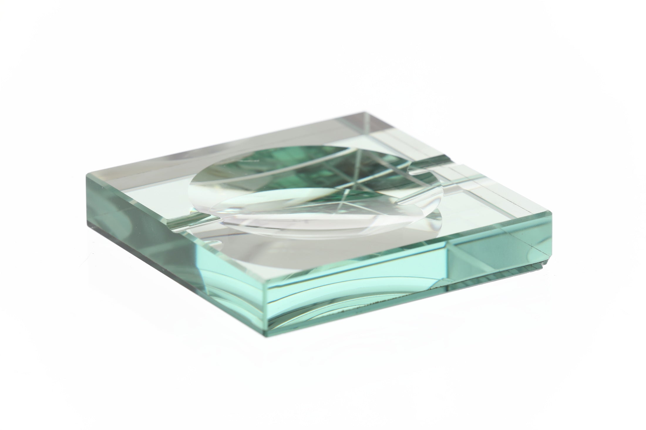 Square crystal ashtray from the 70s