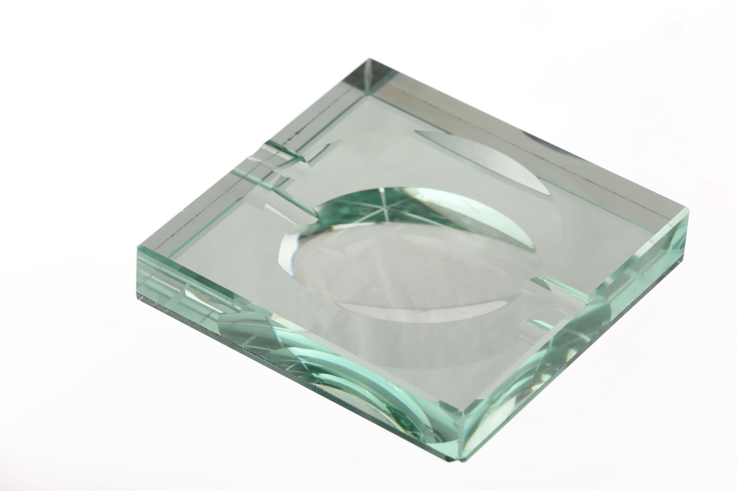 Square crystal ashtray from the 70s