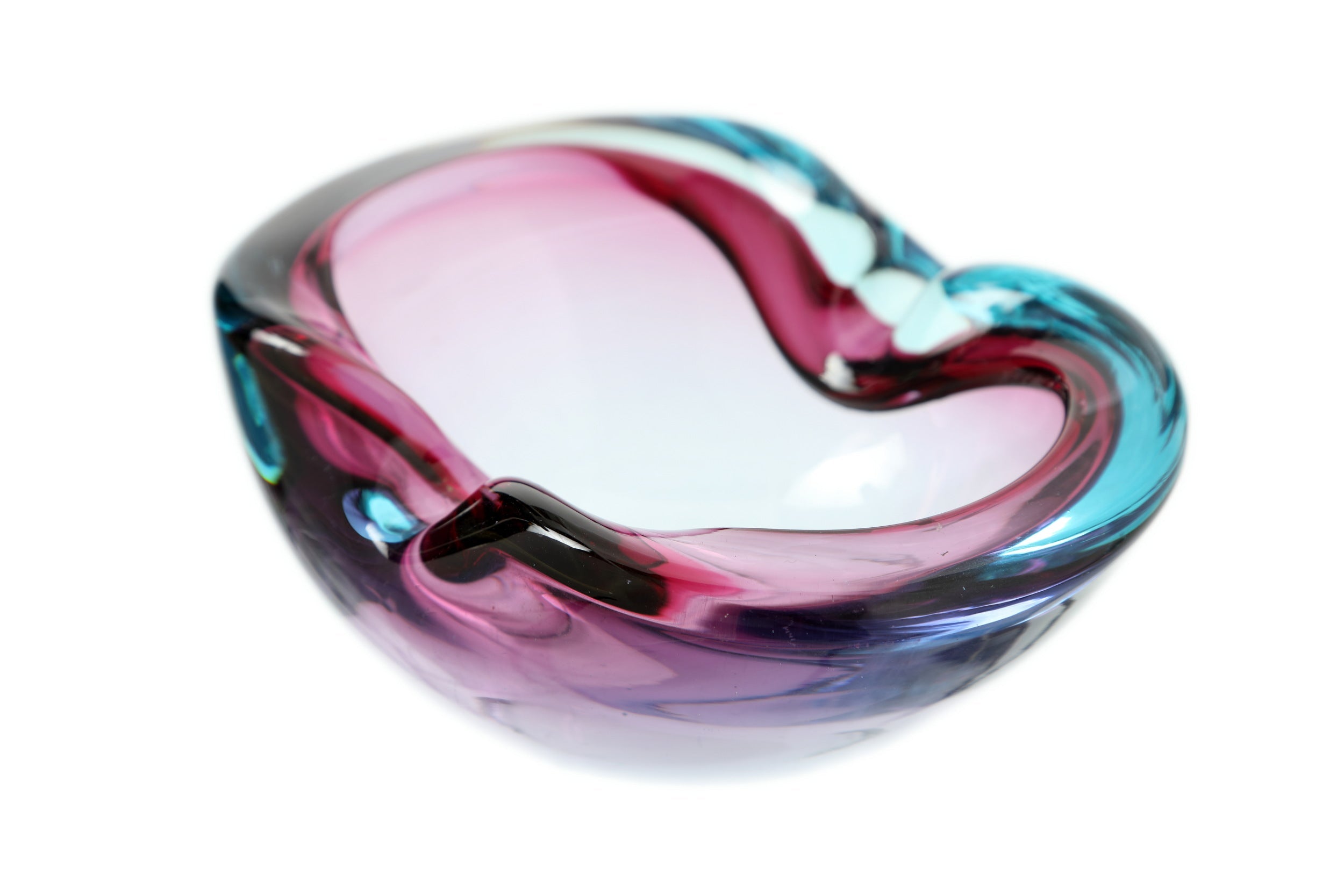 Purple submerged Murano glass ashtray
