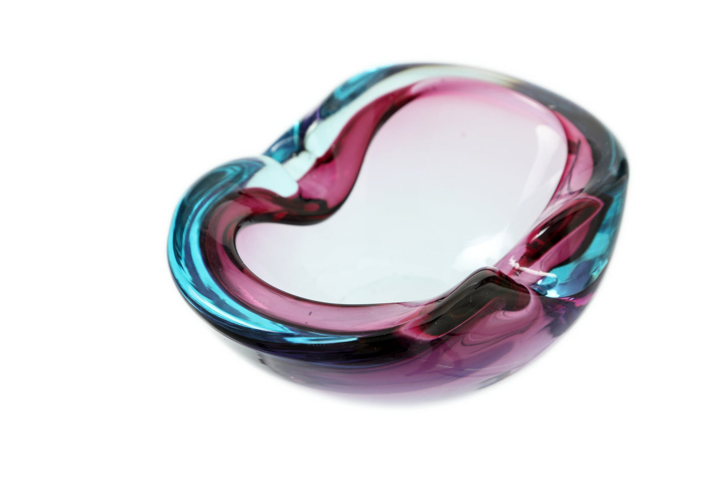 Purple submerged Murano glass ashtray