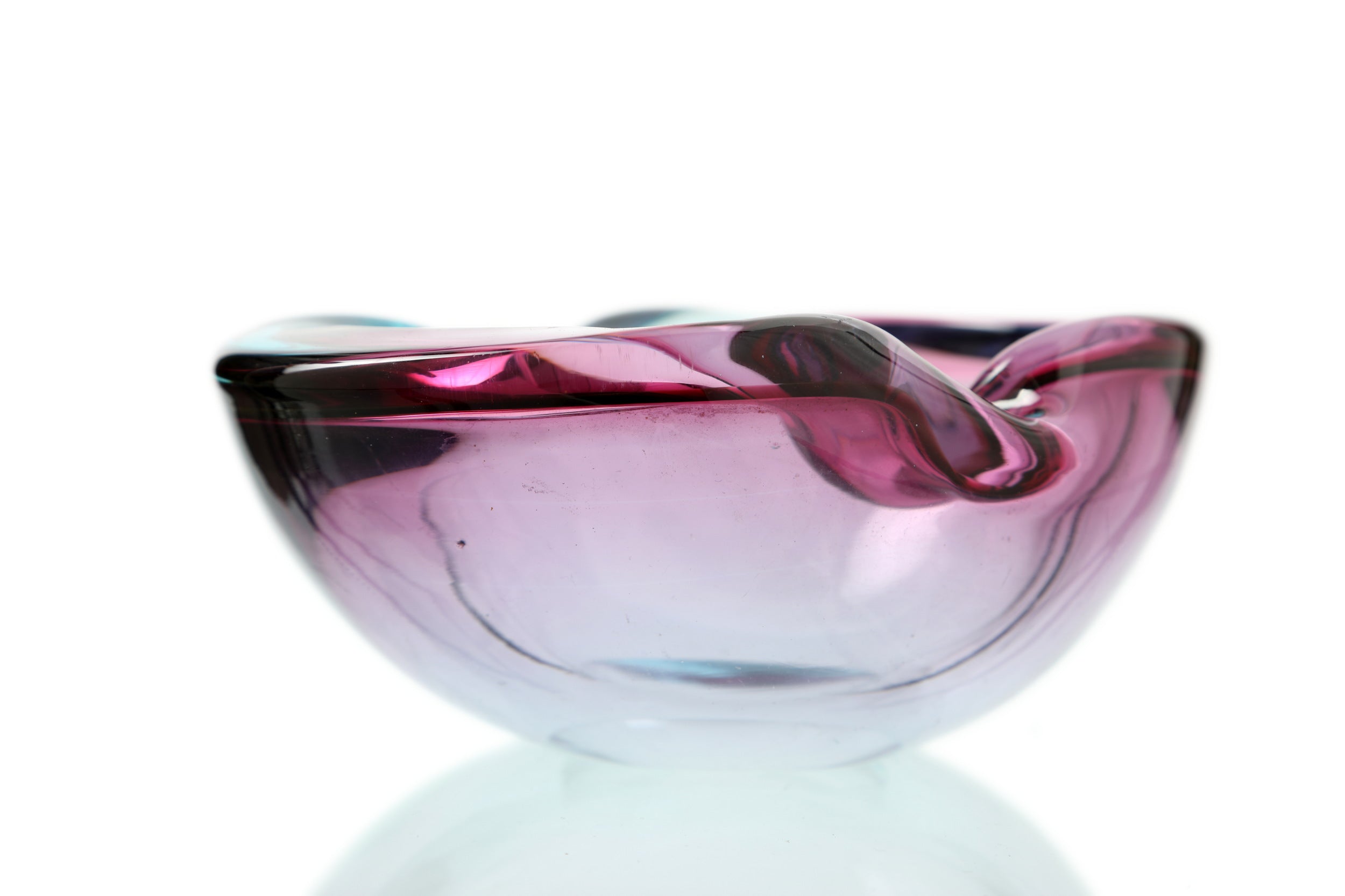Purple submerged Murano glass ashtray