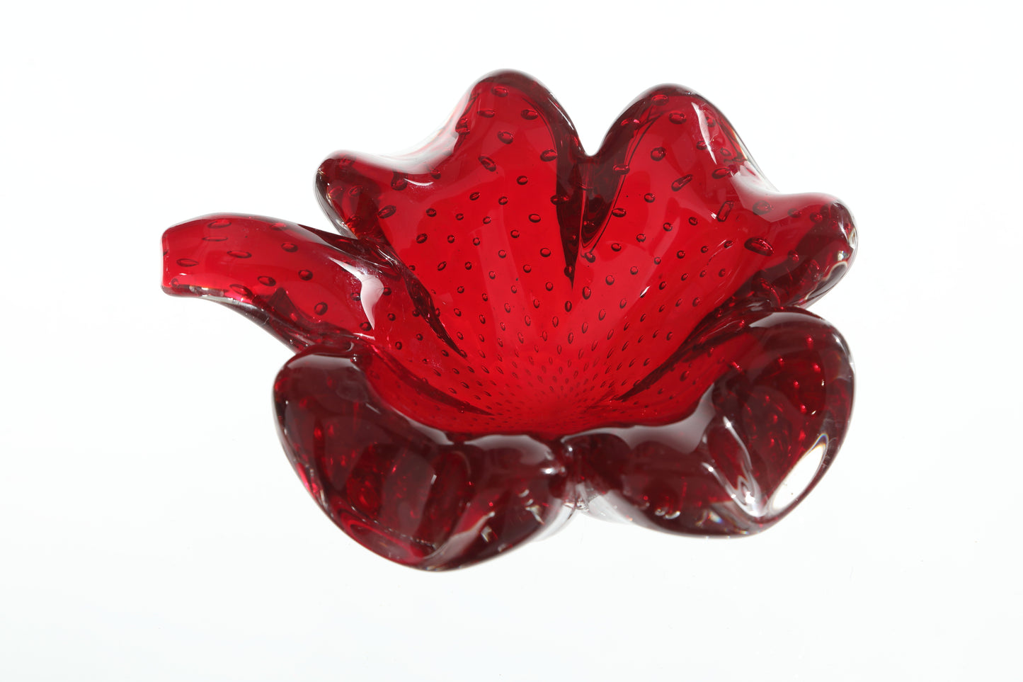 Ruby Murano glass ashtray from the 70s