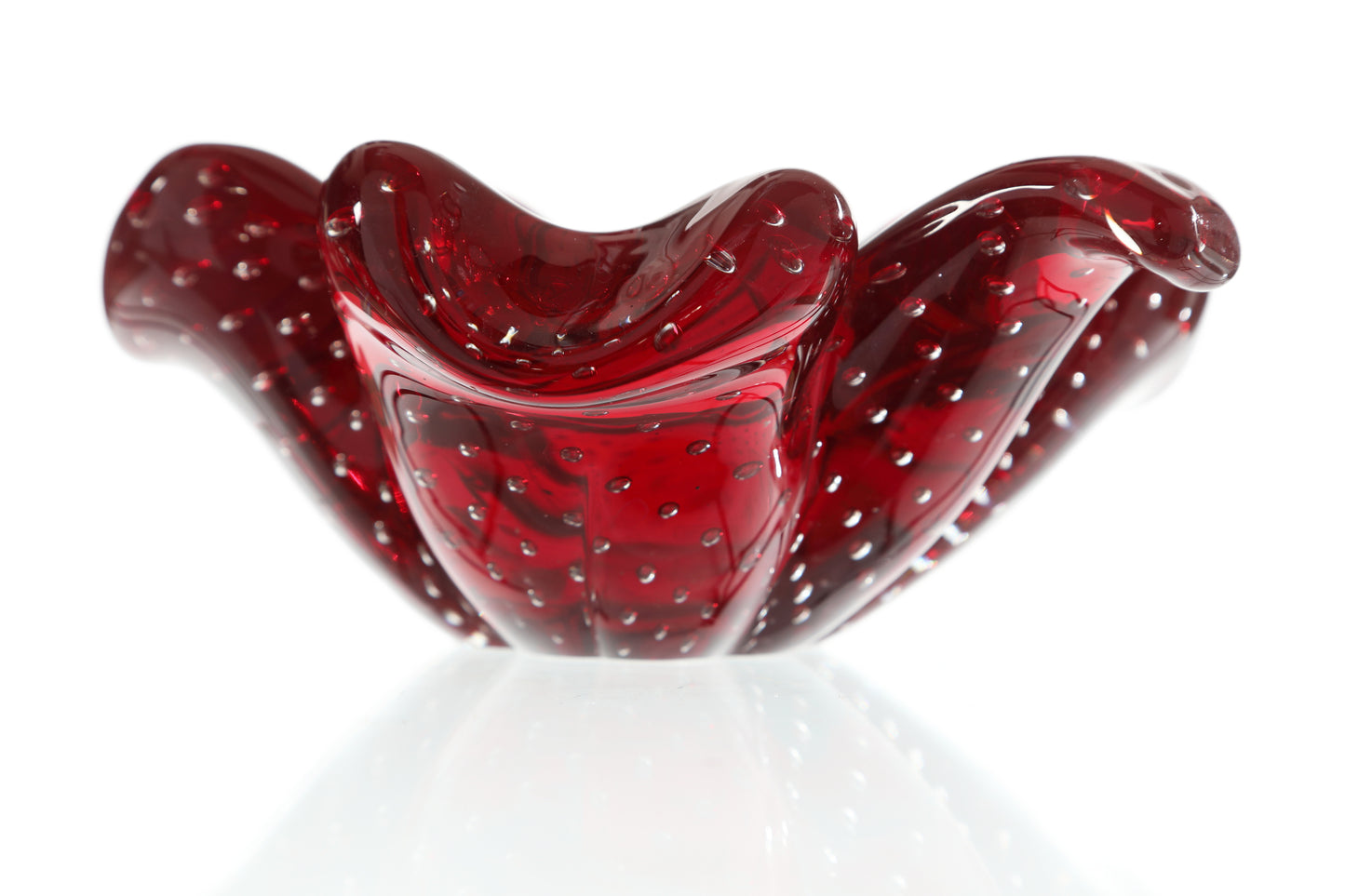 Ruby Murano glass ashtray from the 70s