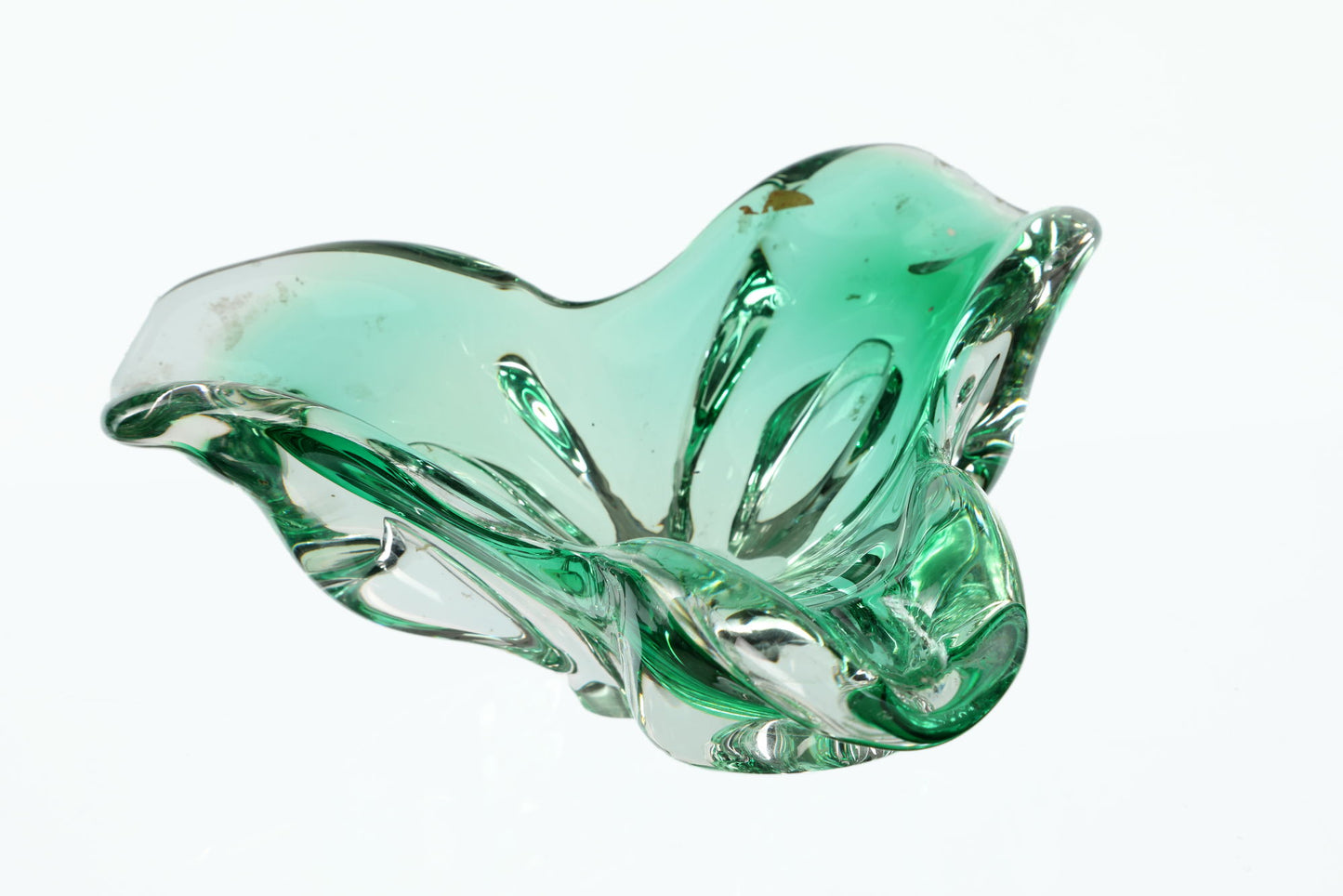 Green Murano glass ashtray