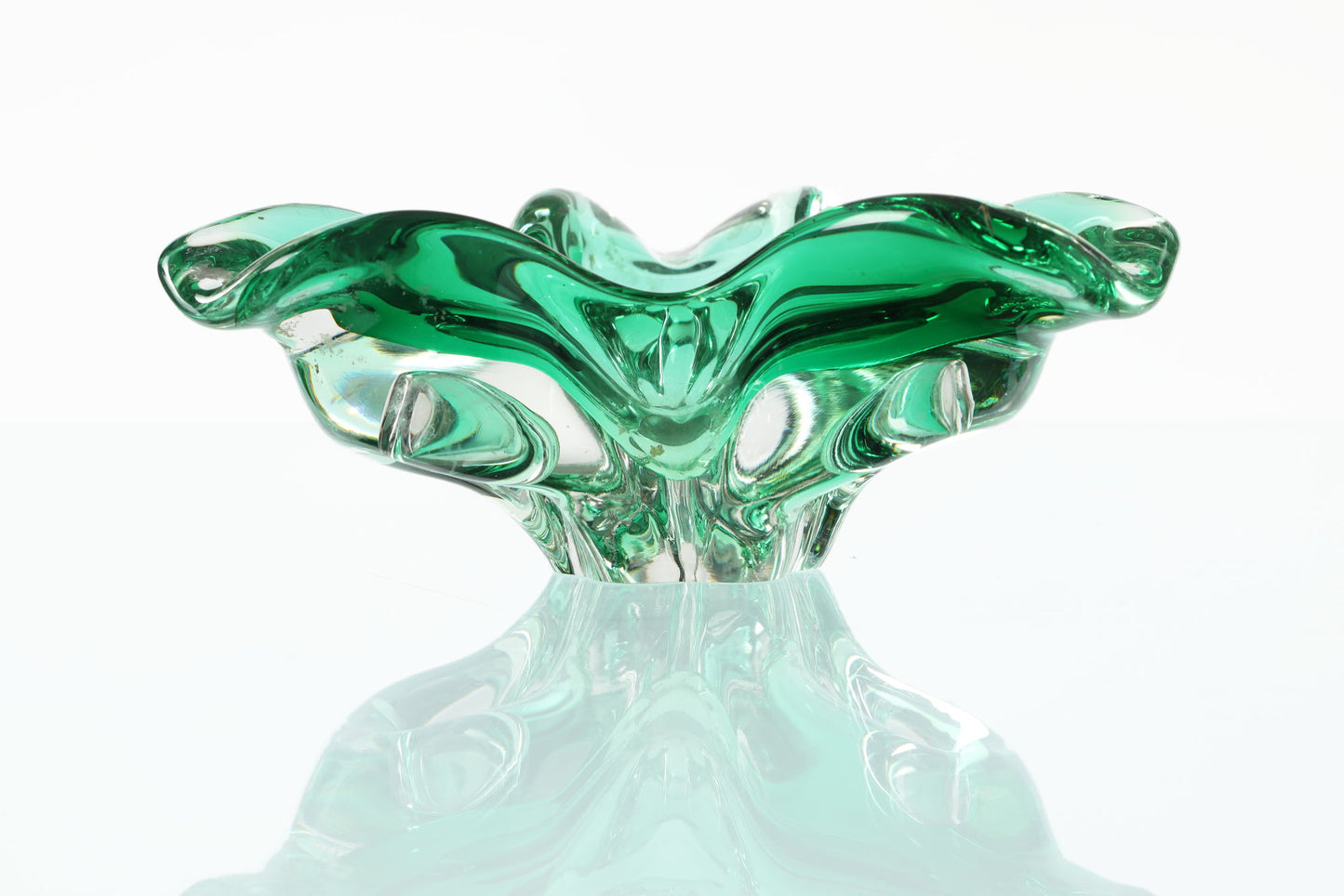 Green Murano glass ashtray