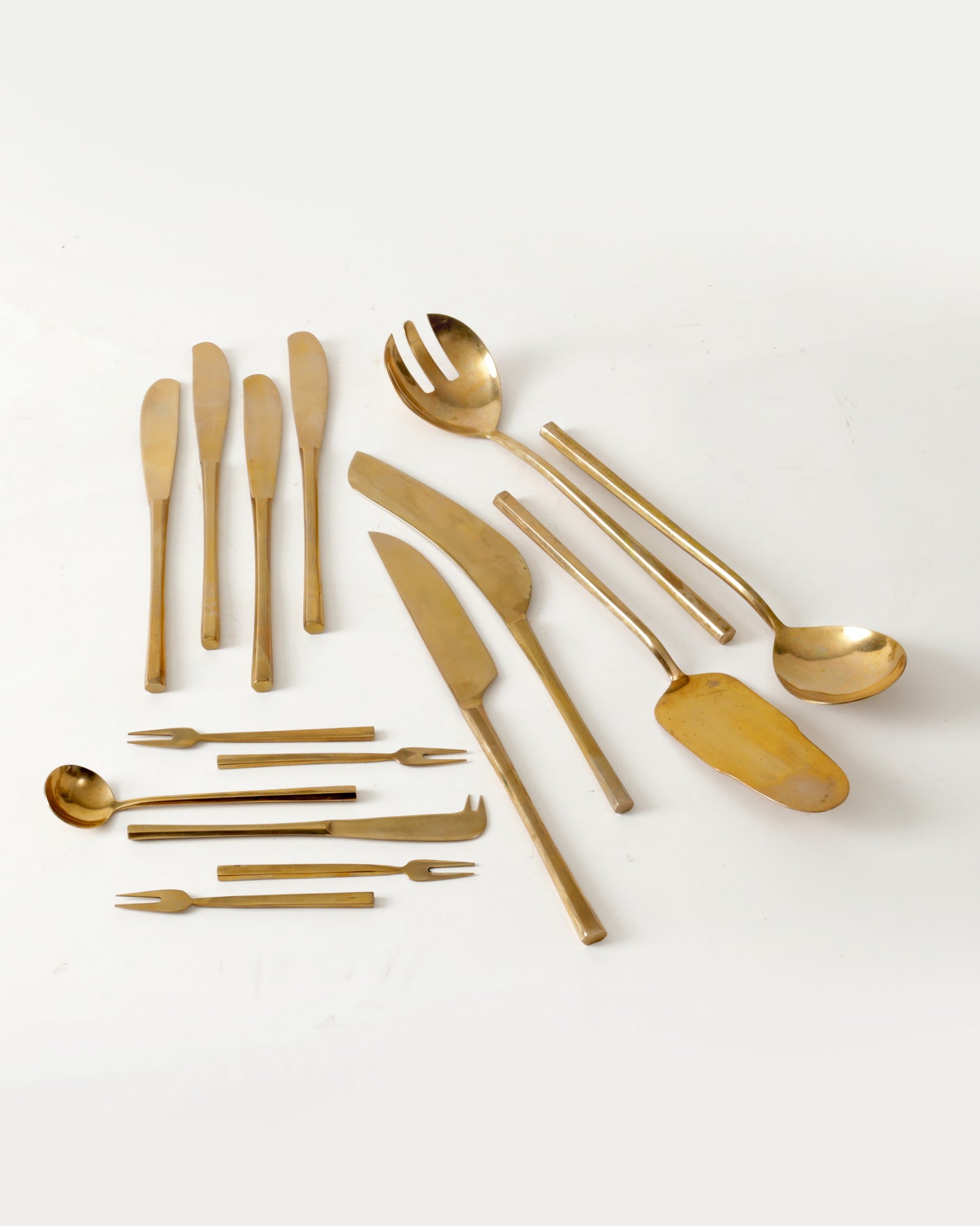 Posate anni 50 ottone con scatola