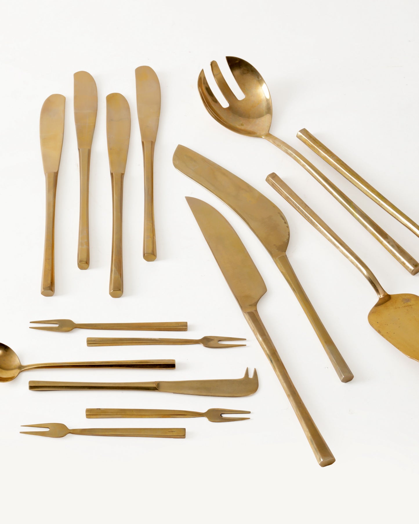 Posate anni 50 ottone con scatola