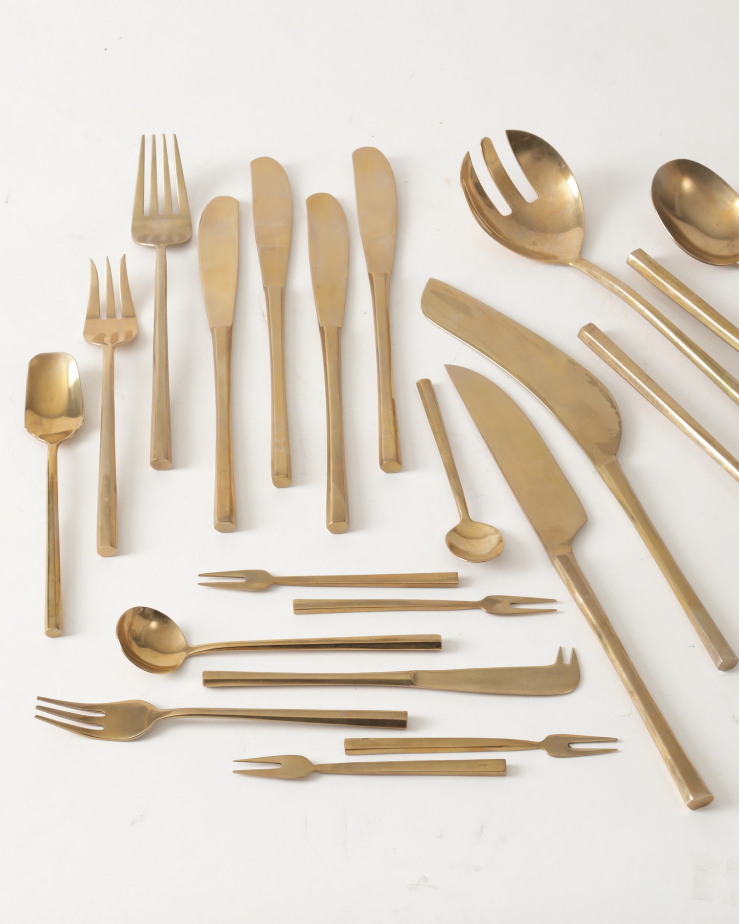 Posate anni 50 ottone con scatola