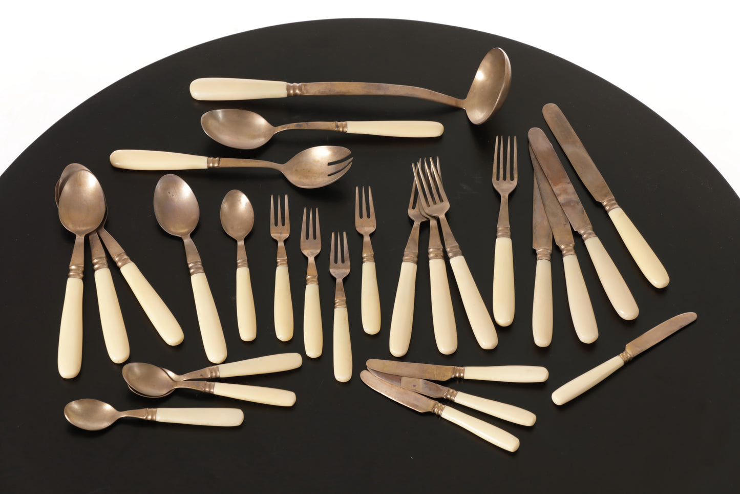 1970s brass and ivory bakelite cutlery