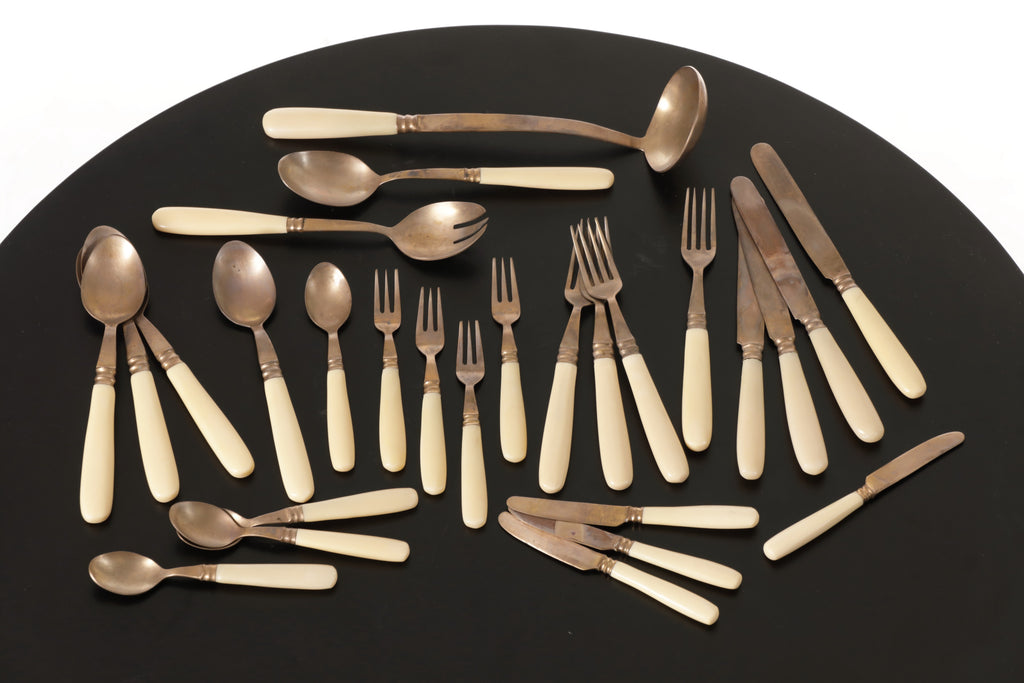 Posate anni 70 ottone e bachelite avorio