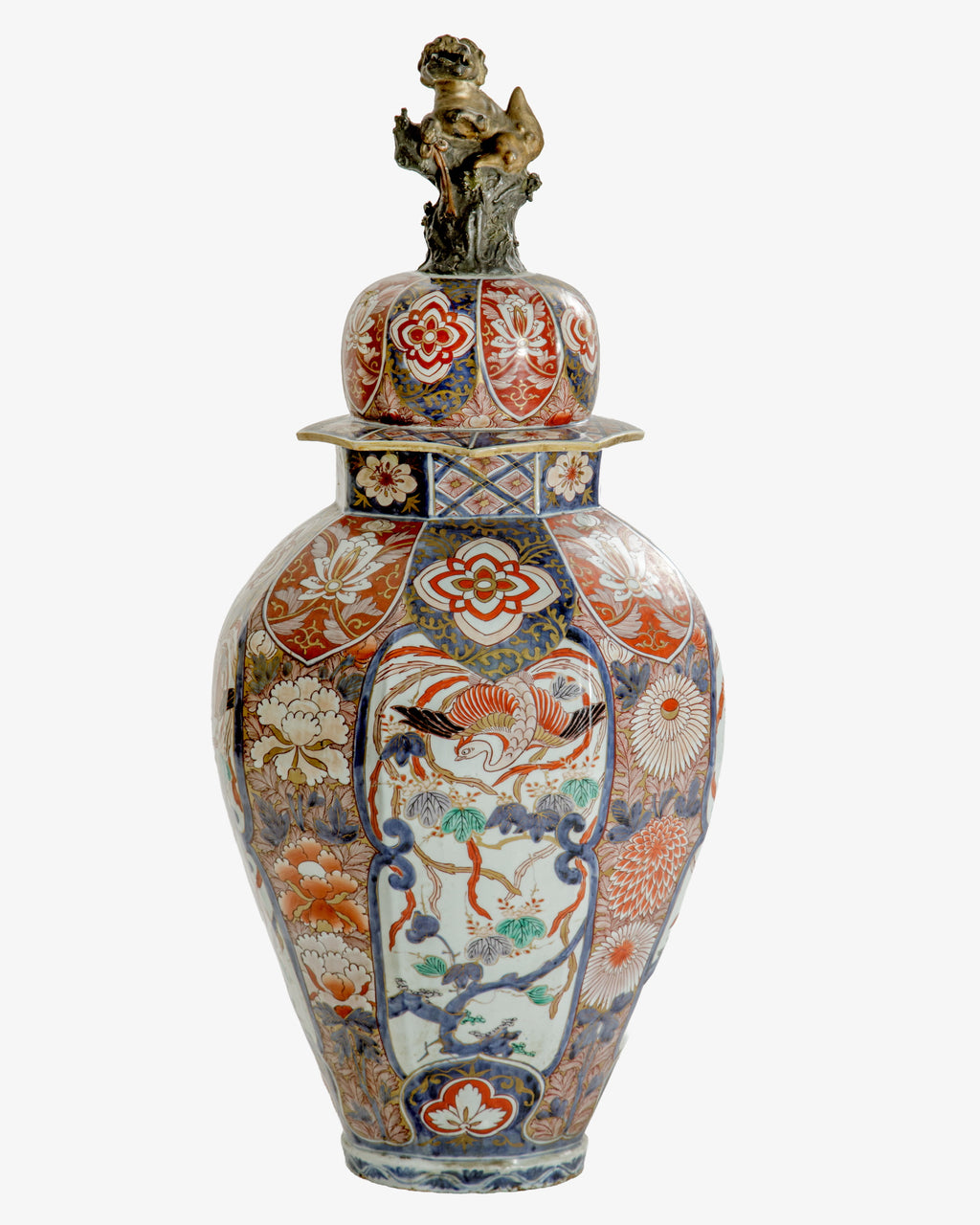 Potiche Imari giapponese con coperchio
