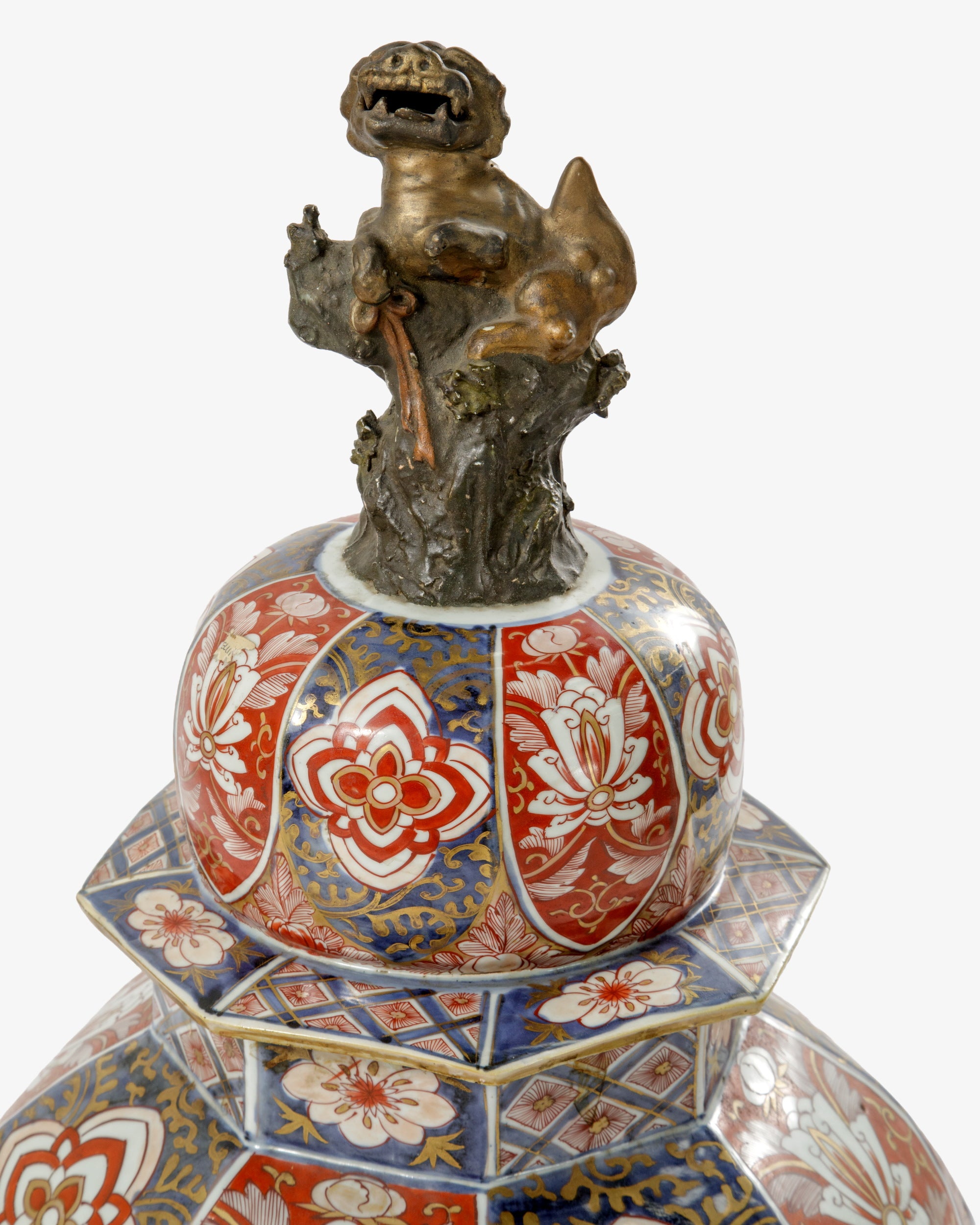 Potiche Imari giapponese con coperchio