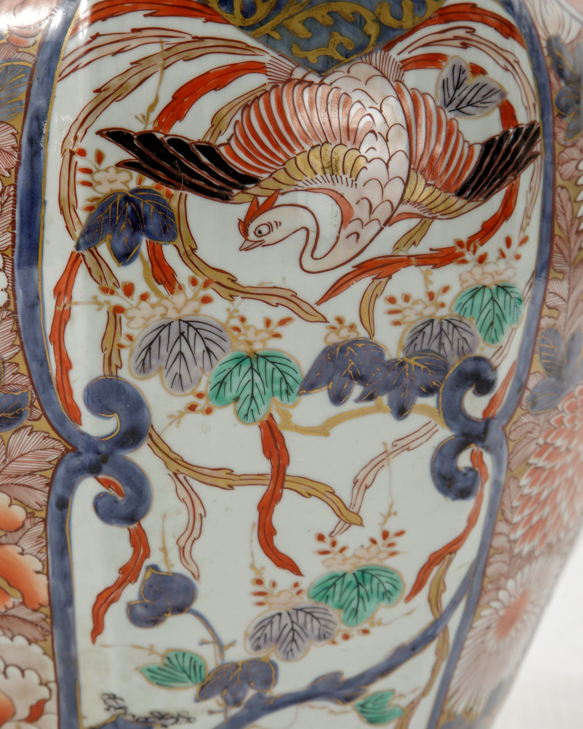Potiche Imari giapponese con coperchio