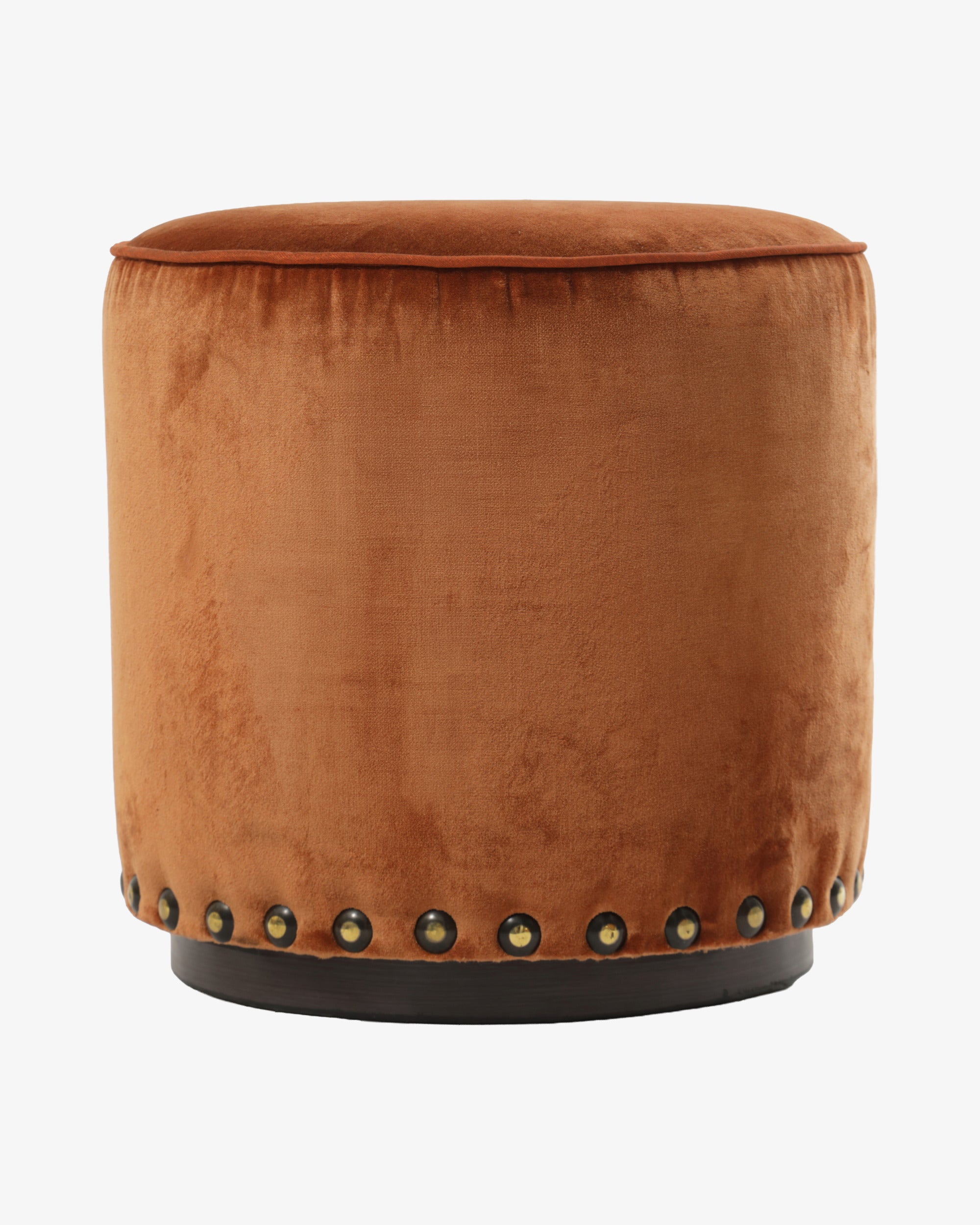 Pouf velluto ruggine anni 50 reinterpretato triplef
