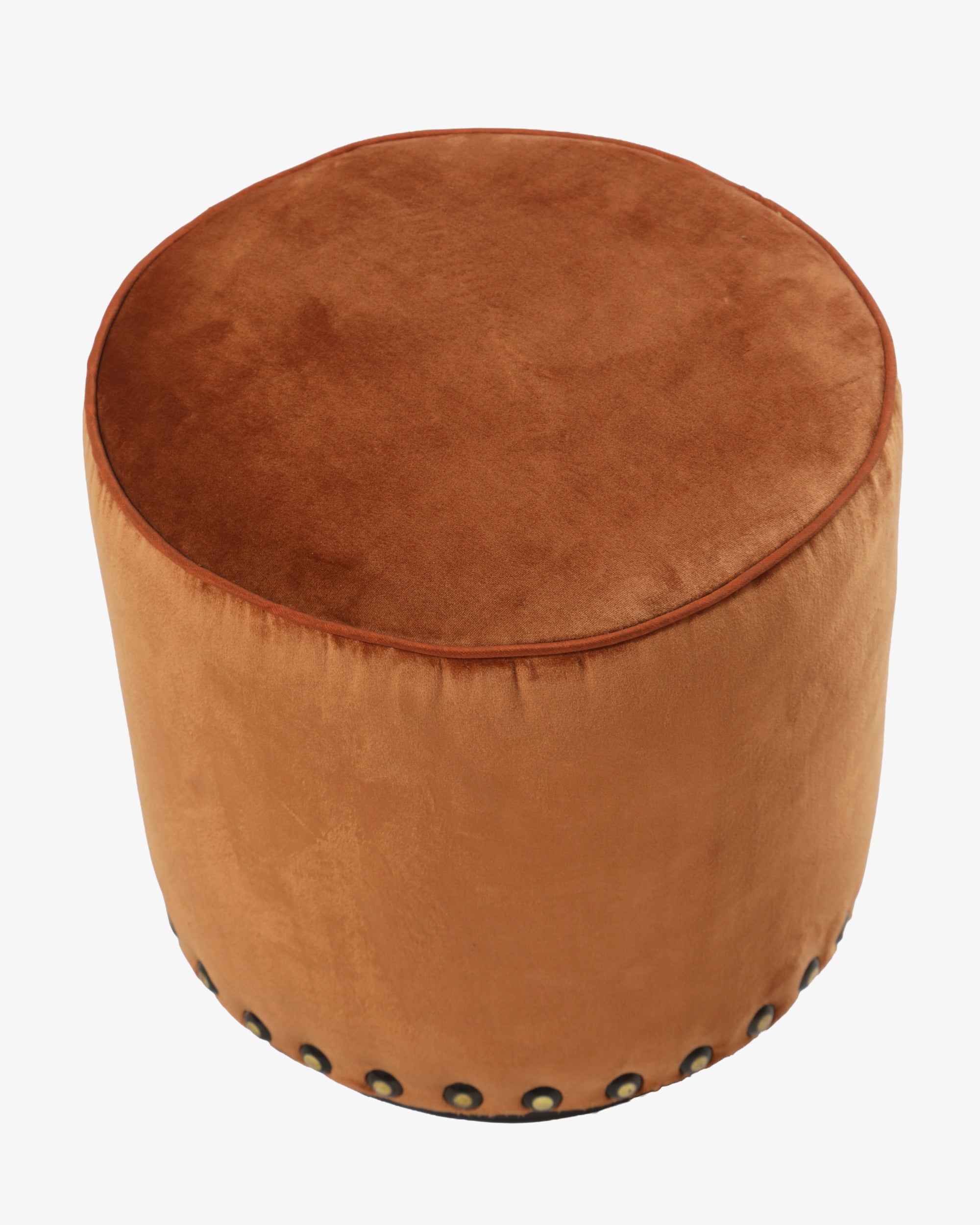 Pouf velluto ruggine anni 50 reinterpretato triplef