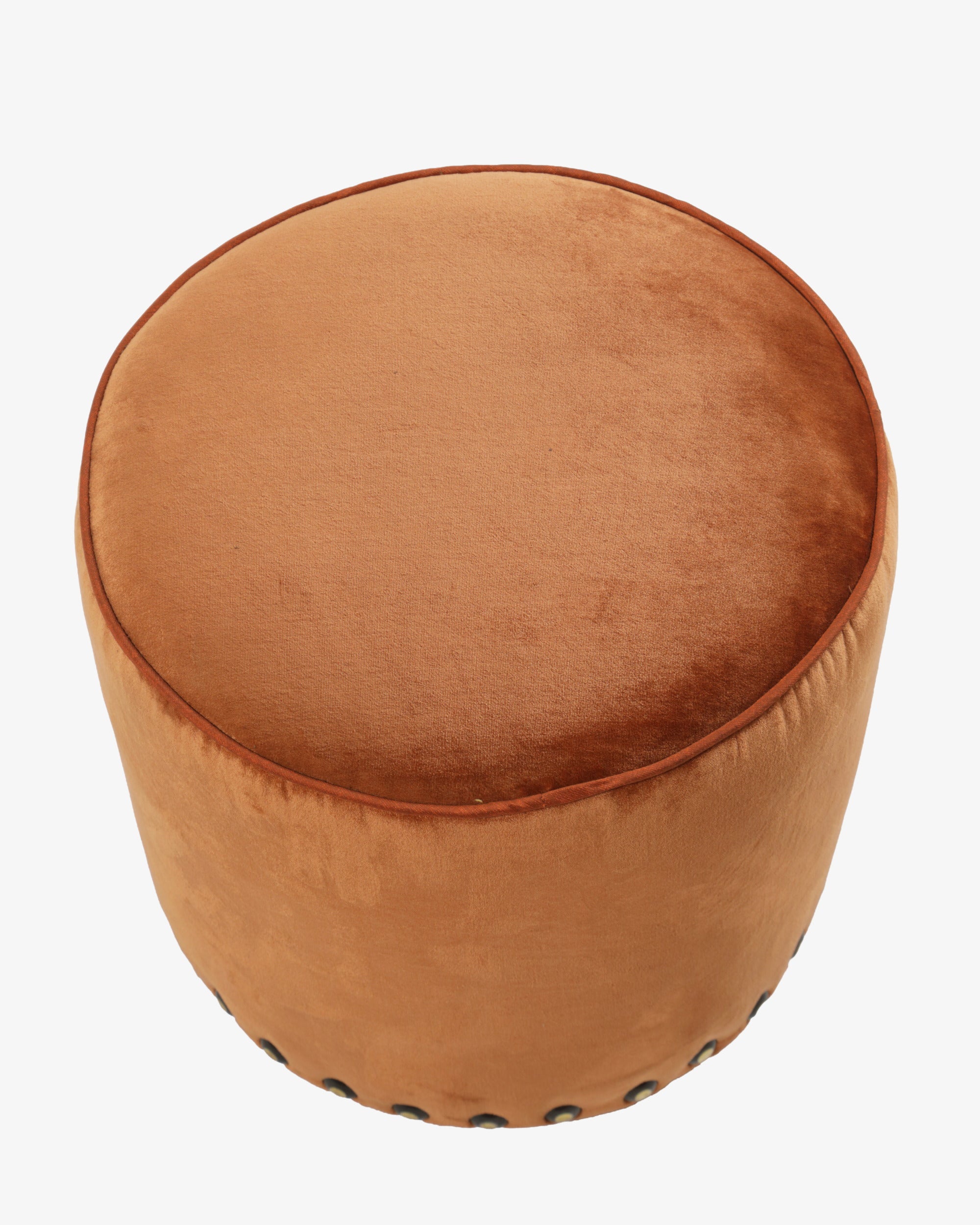 Pouf velluto ruggine anni 50 reinterpretato triplef