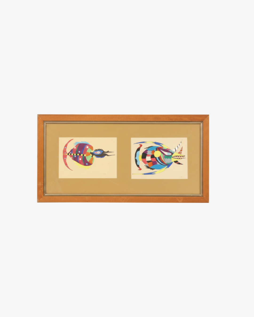 1970s painting Watercolor on paper abstract Atlantic fauna