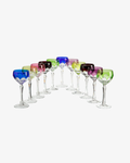 12 colored Bohemia crystal glasses