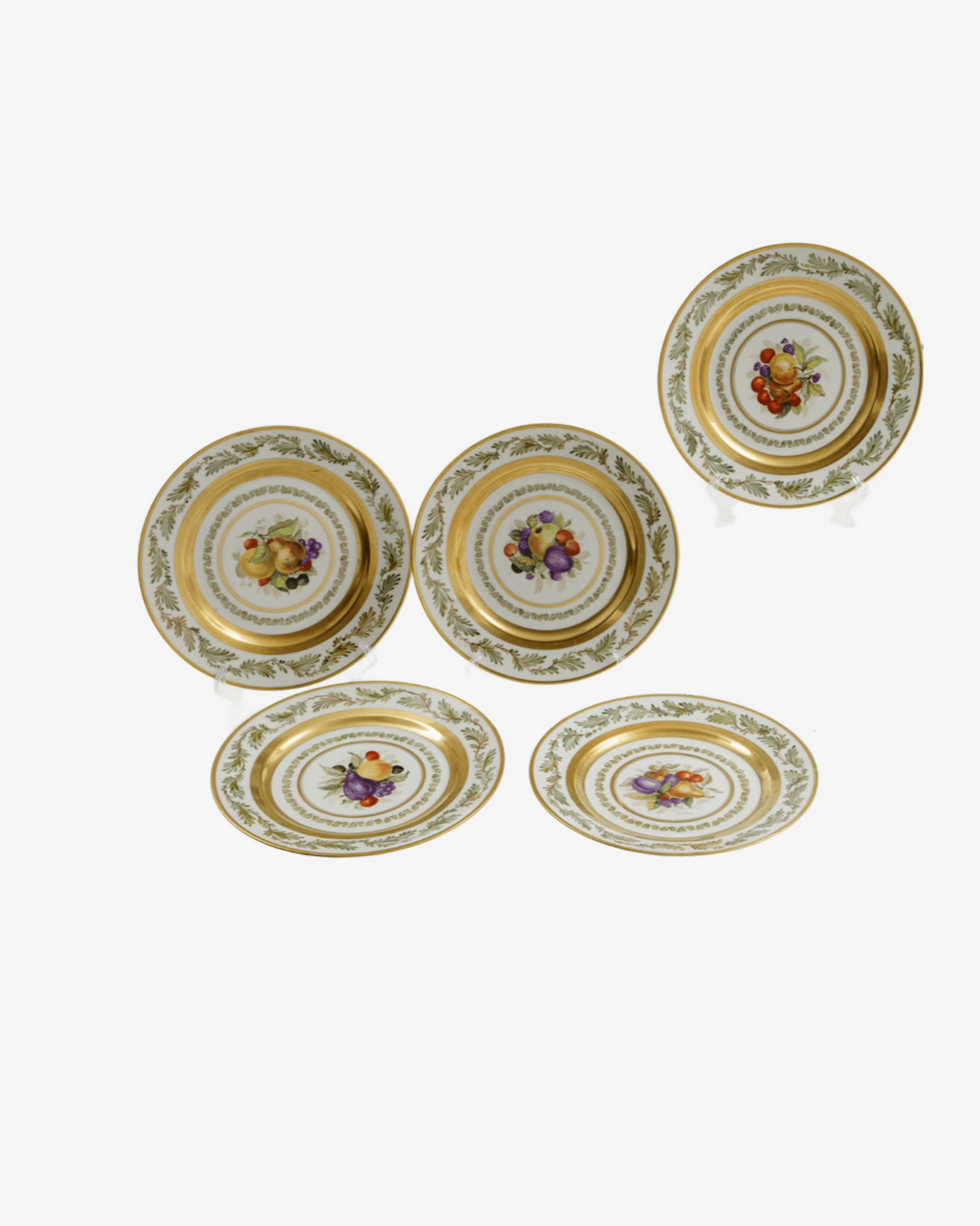 Six 19th-century Sèvres porcelain plates with fruit decoration