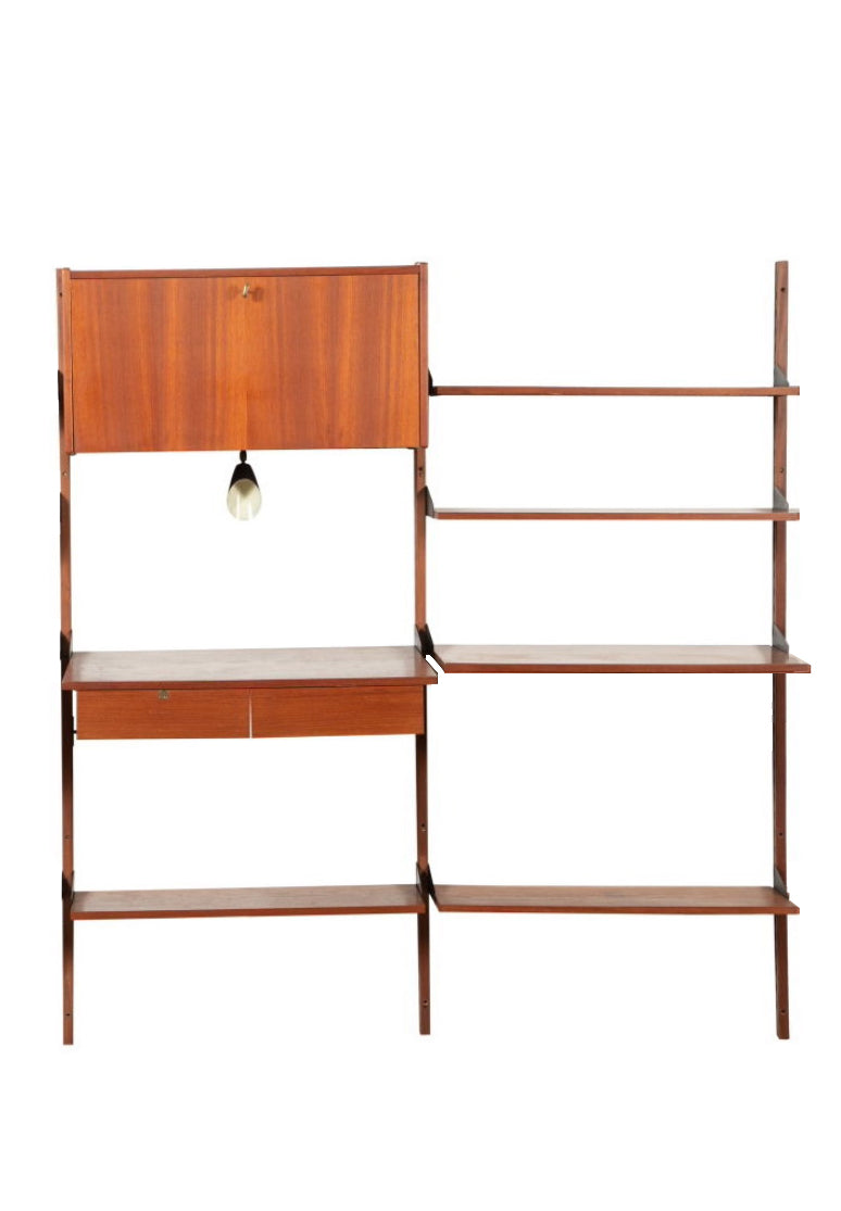 Libreria 2 moduli teak anni 70