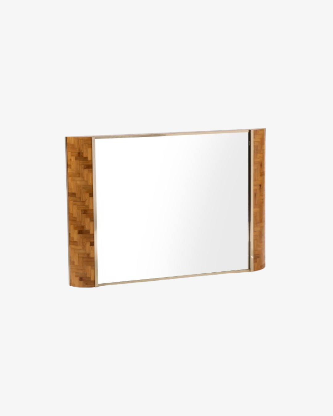 Console with pressed rattan mirror from the 70s