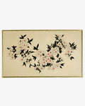 Quadro Fabbriziani fiori foglie nere anni 70