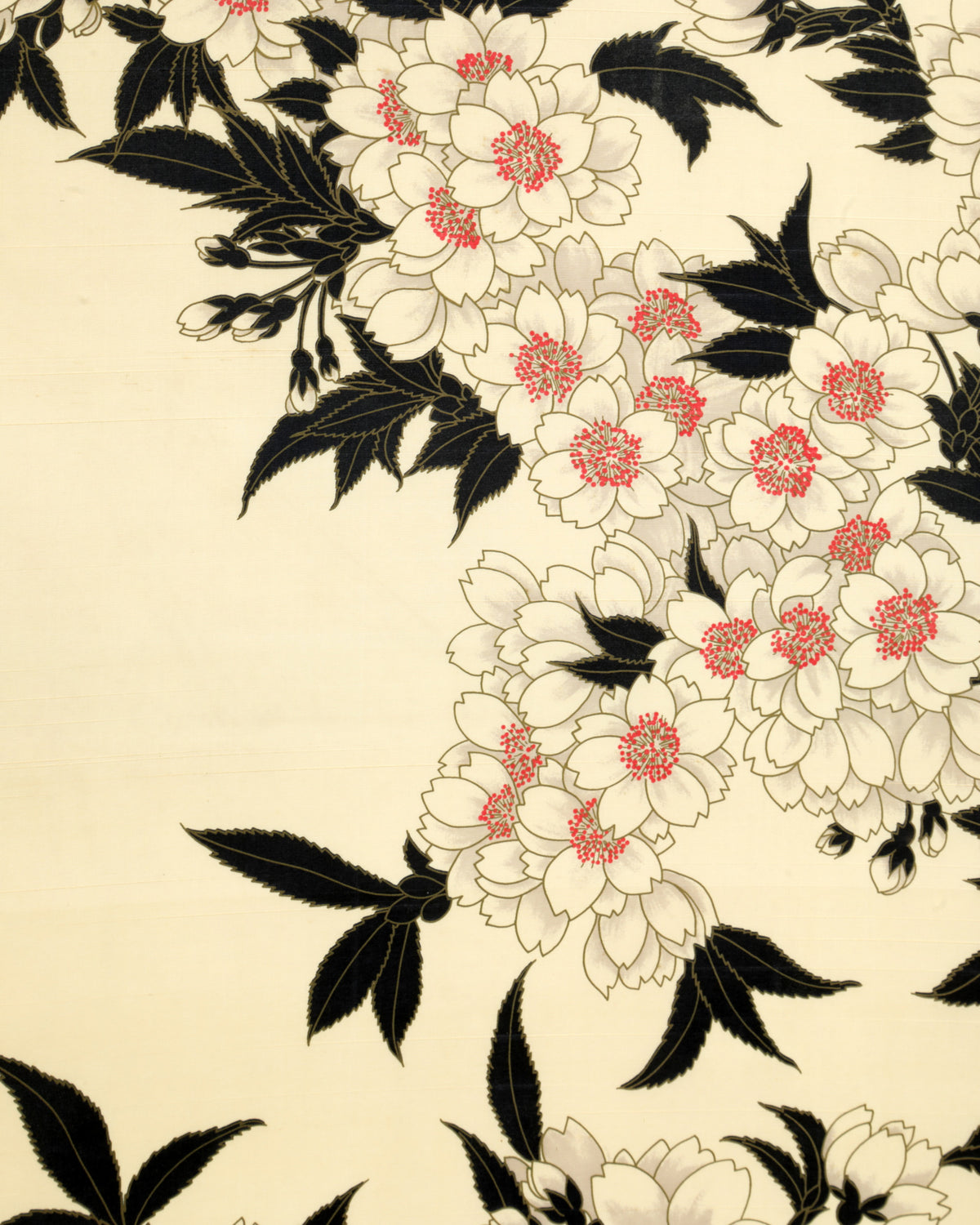 Quadro Fabbriziani fiori foglie nere anni 70