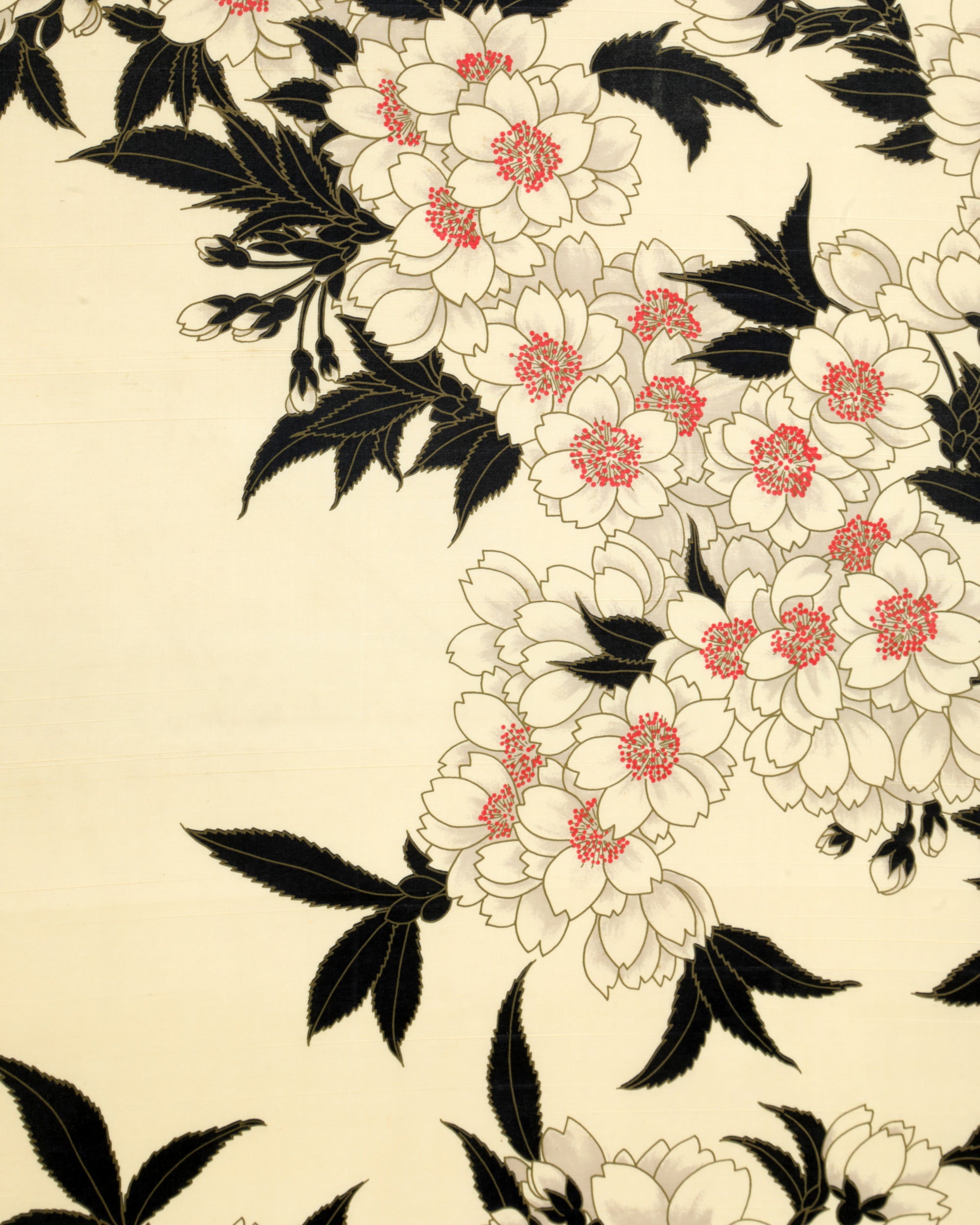 Quadro Fabbriziani fiori foglie nere anni 70