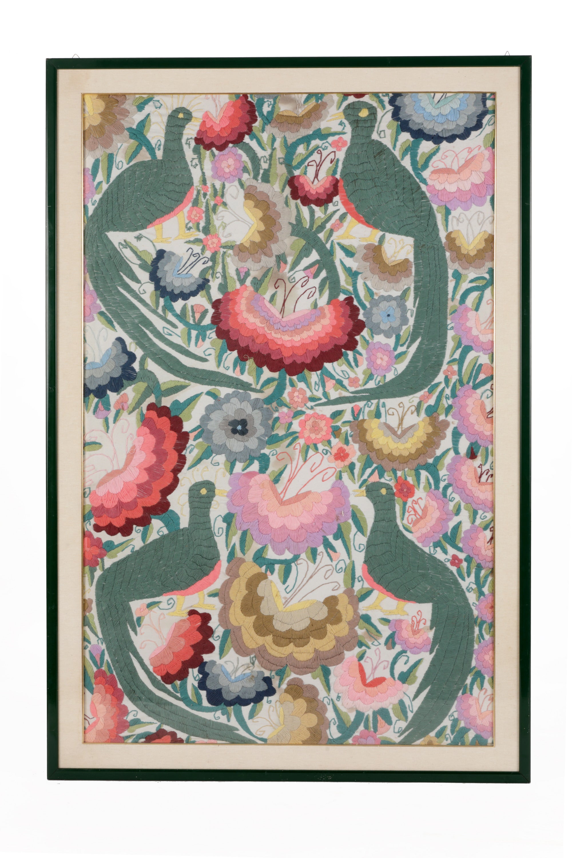 Hand embroidered fabric painting from the 60s