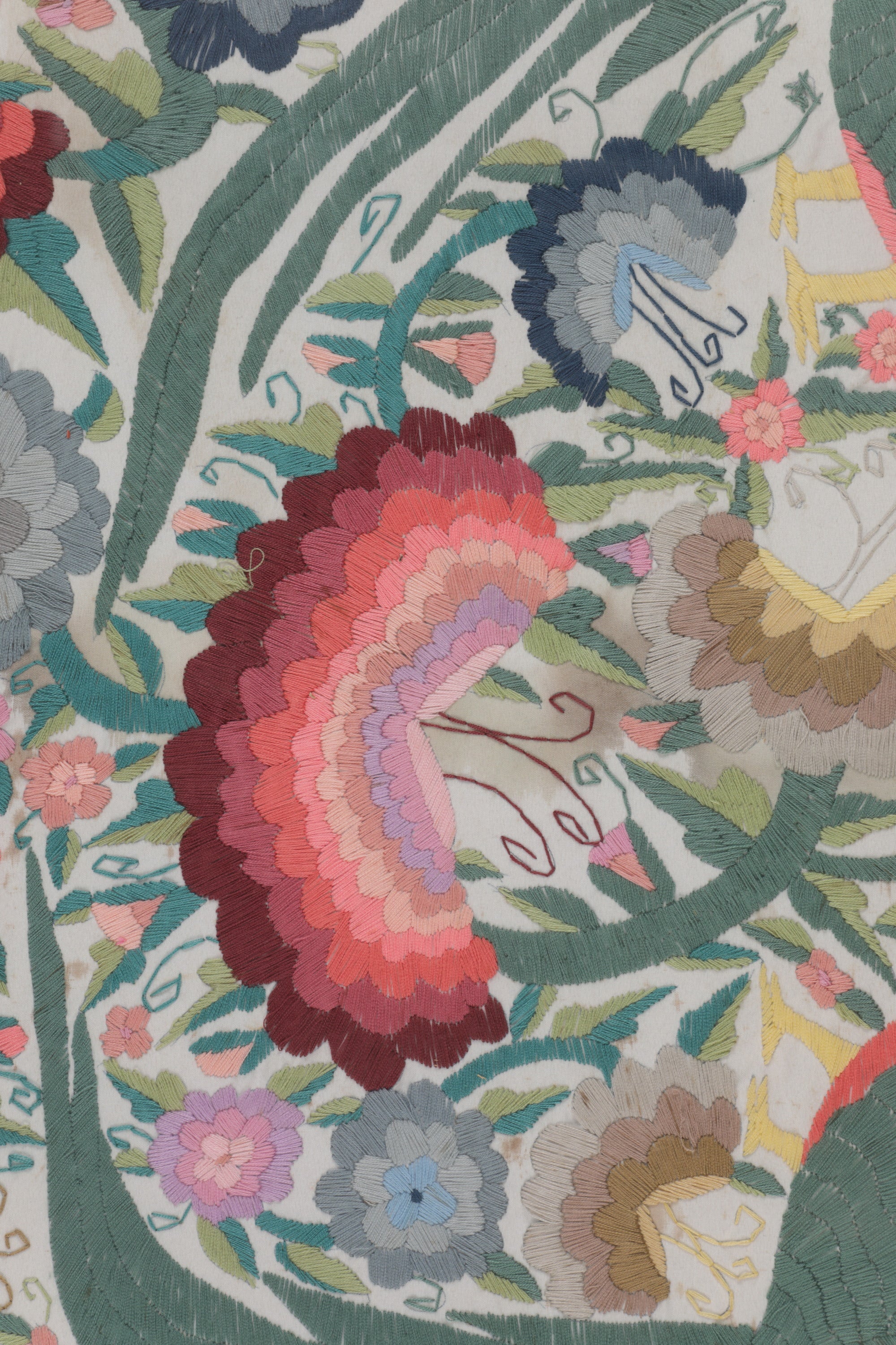 Hand embroidered fabric painting from the 60s
