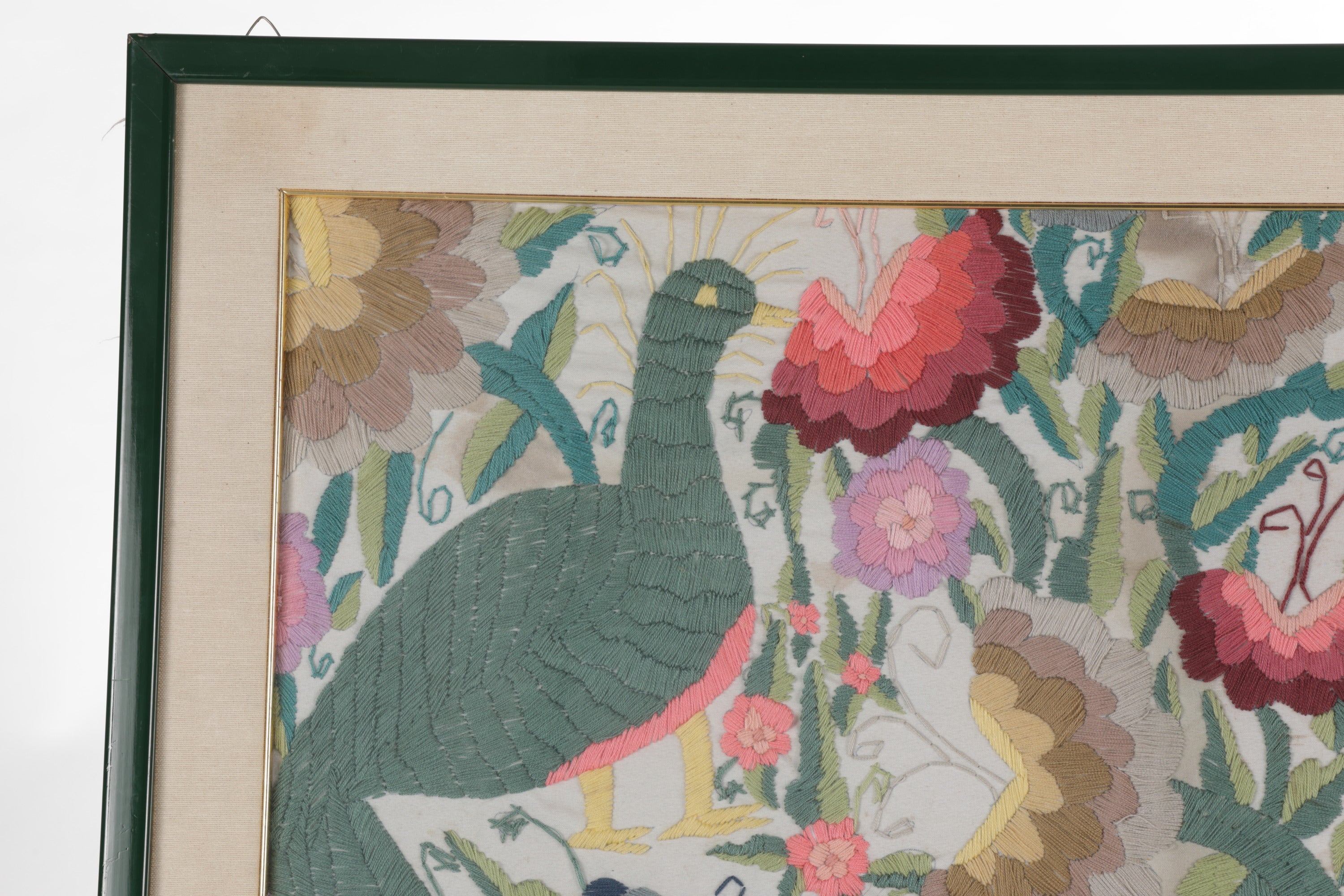 Hand embroidered fabric painting from the 60s