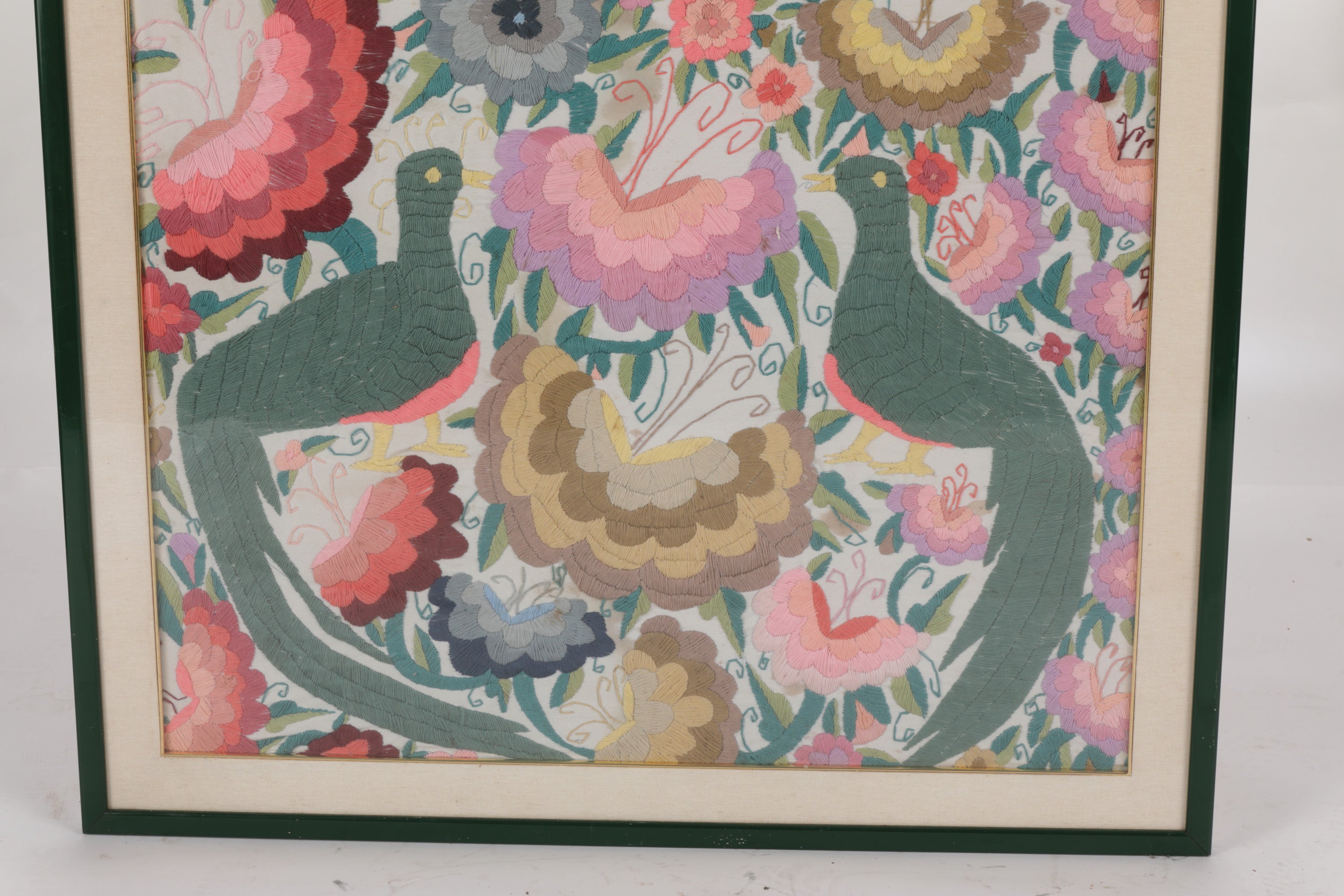 Hand embroidered fabric painting from the 60s