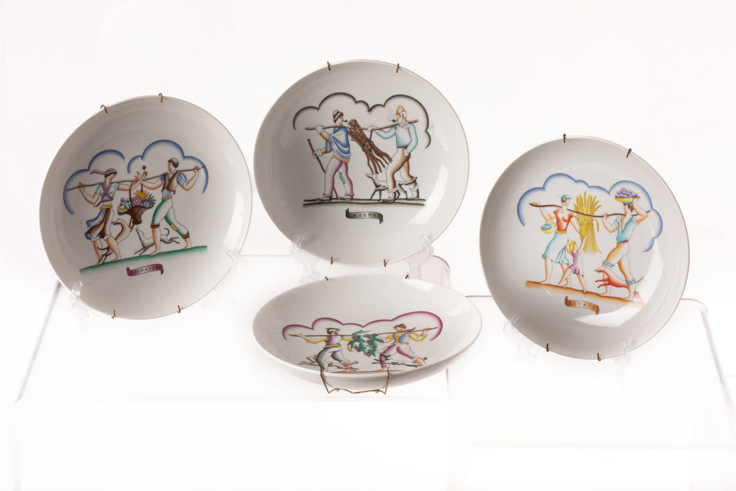 Four decorative plates from the 70s Gio ponti - Four seasons