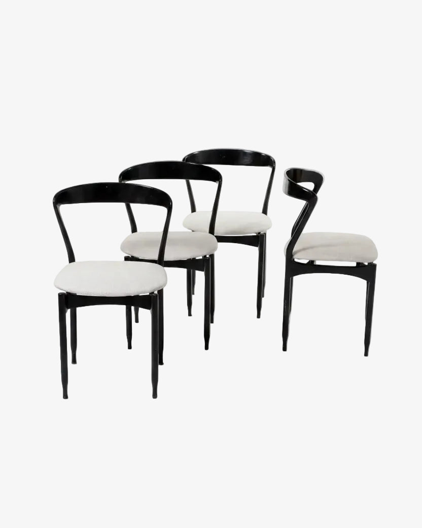 Four 1950s chairs attributed to Gigi Radice reinterpreted by triplef