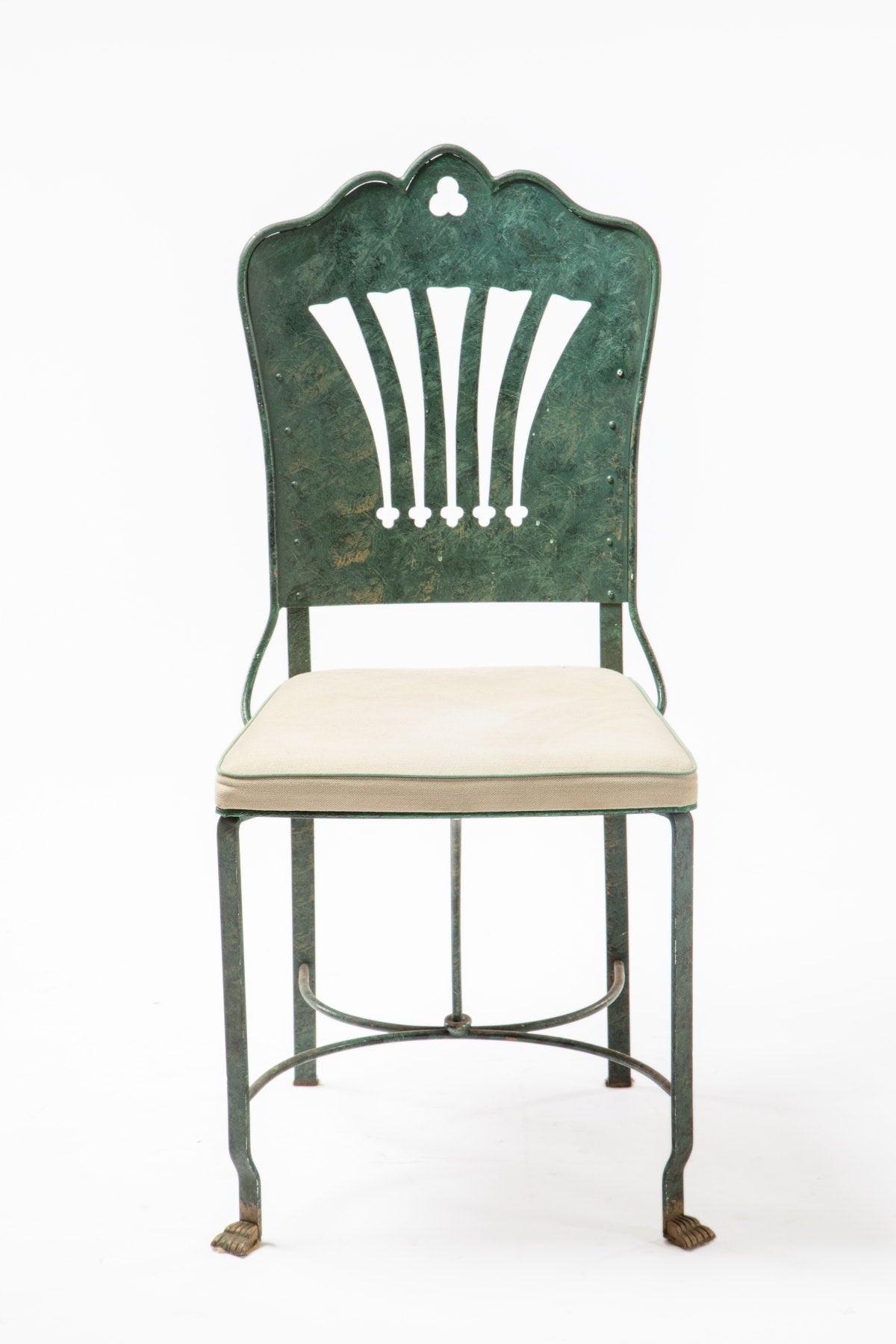 Quattro sedie ferro battuto verdi