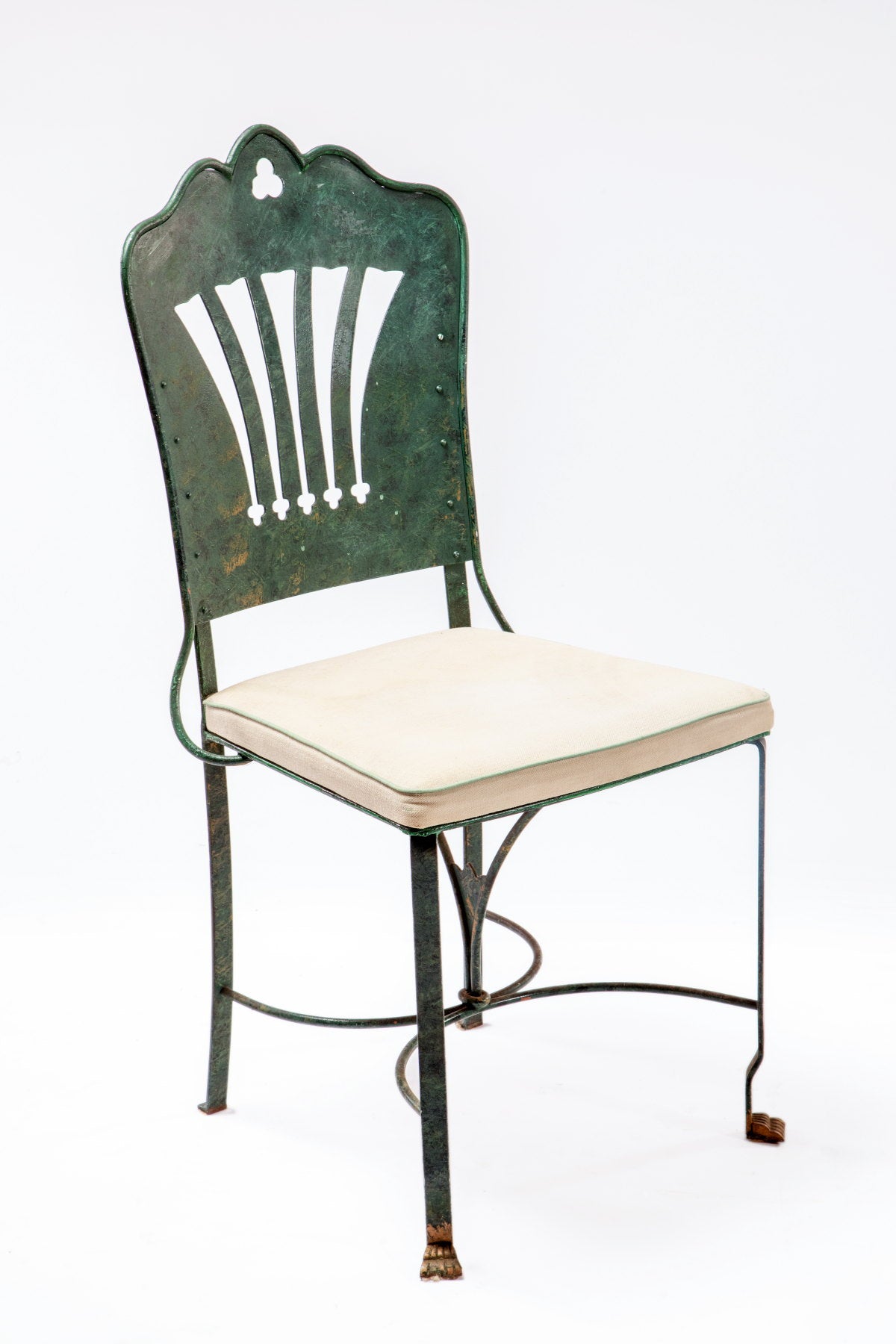 Quattro sedie ferro battuto verdi
