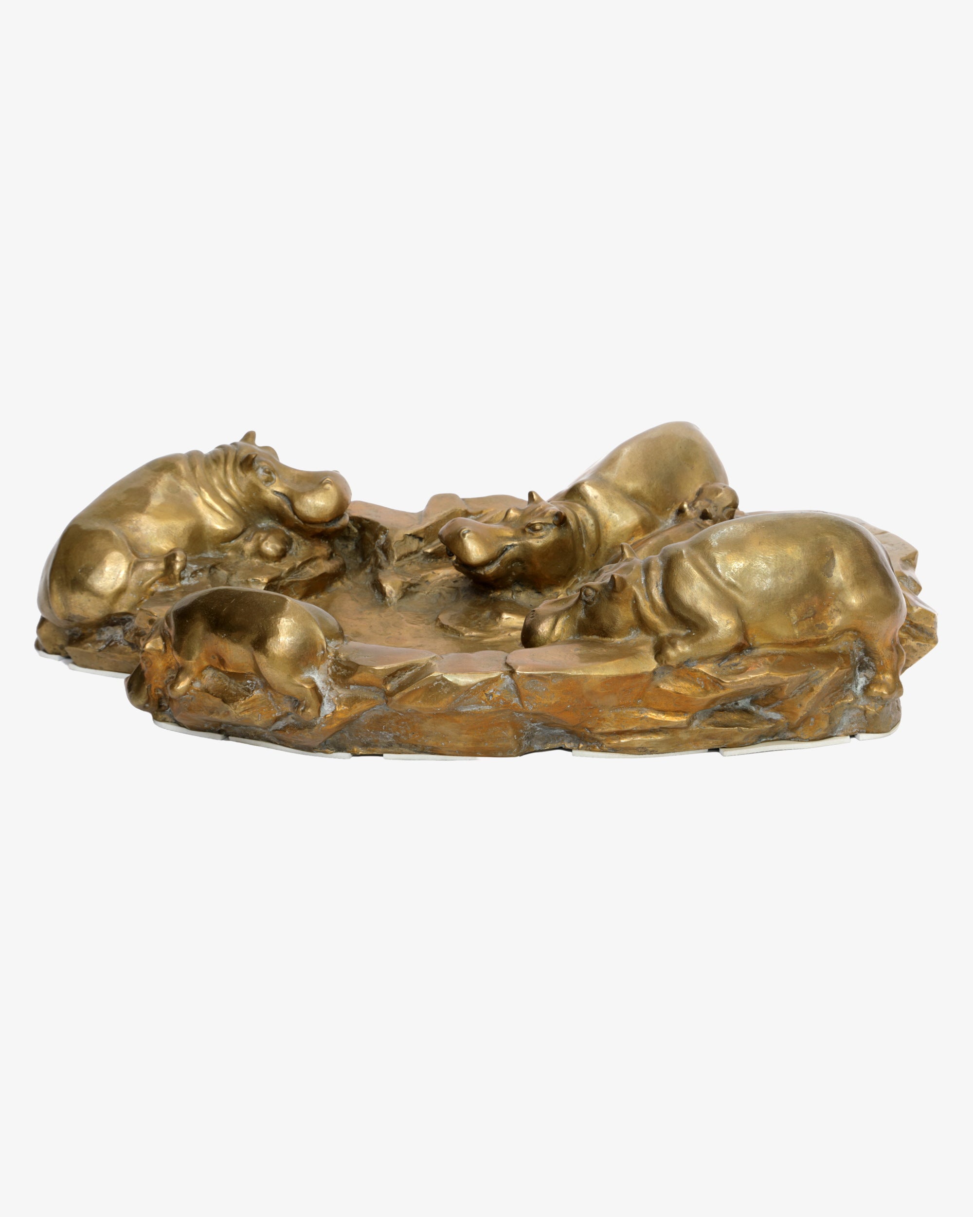 Rare Gabriella Crespi hippopotamus bathtub model centerpiece, circa 1973