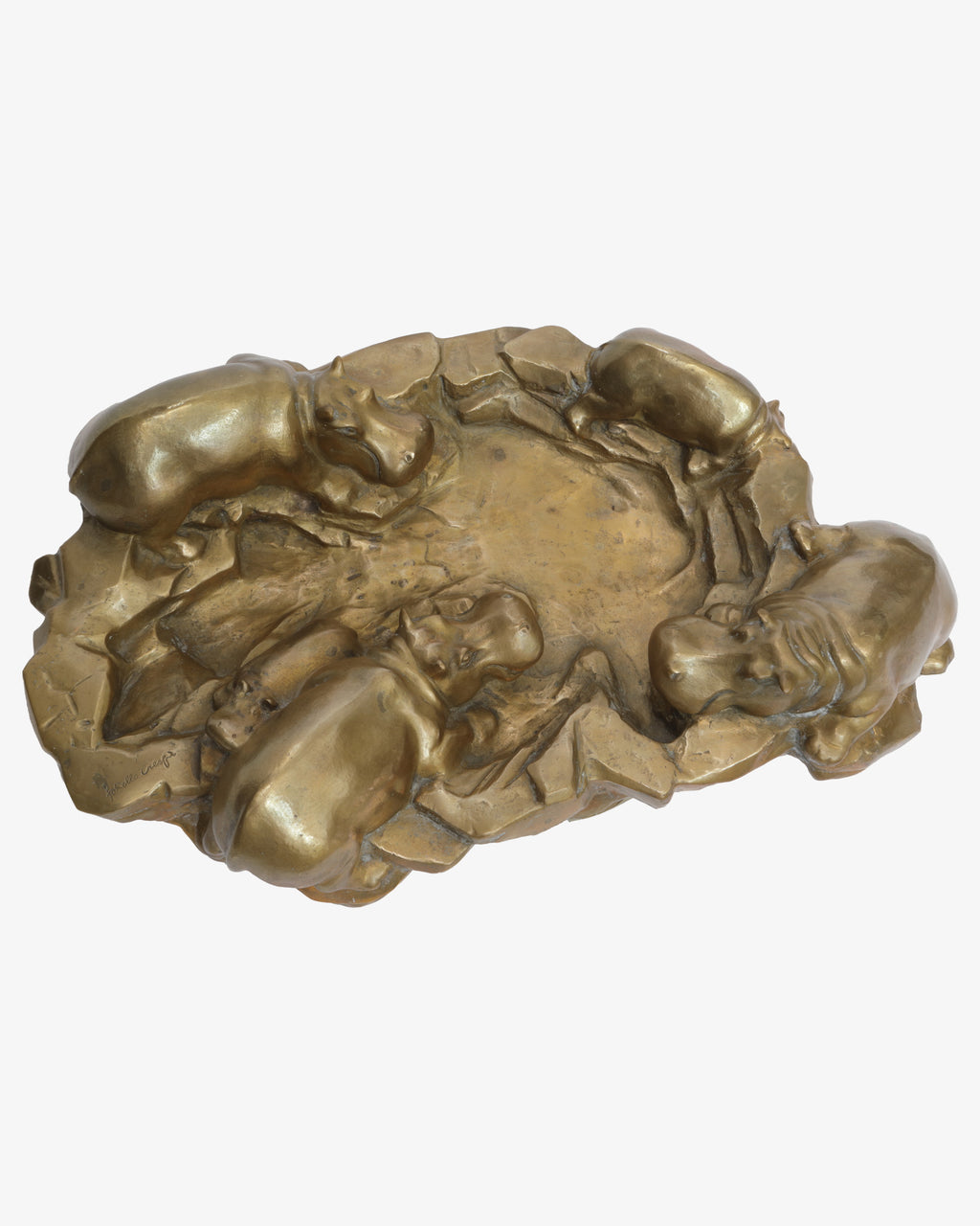 Rare Gabriella Crespi hippopotamus bathtub model centerpiece, circa 1973